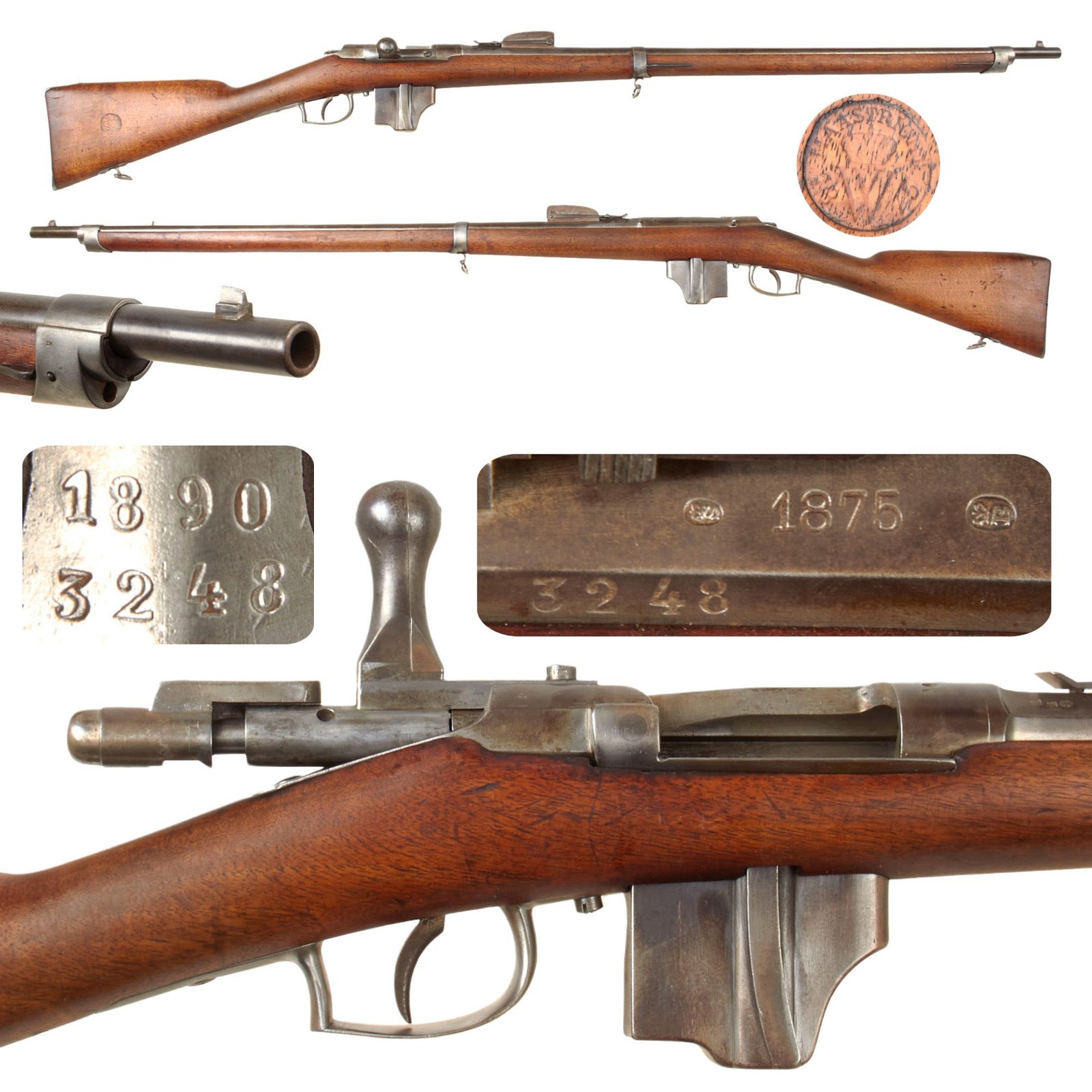 Original Dutch Beaumont-Vitali M1871/88 Bolt Action Magazine Conversion Rifle Serial 3248 - Dated 1875 and 1890