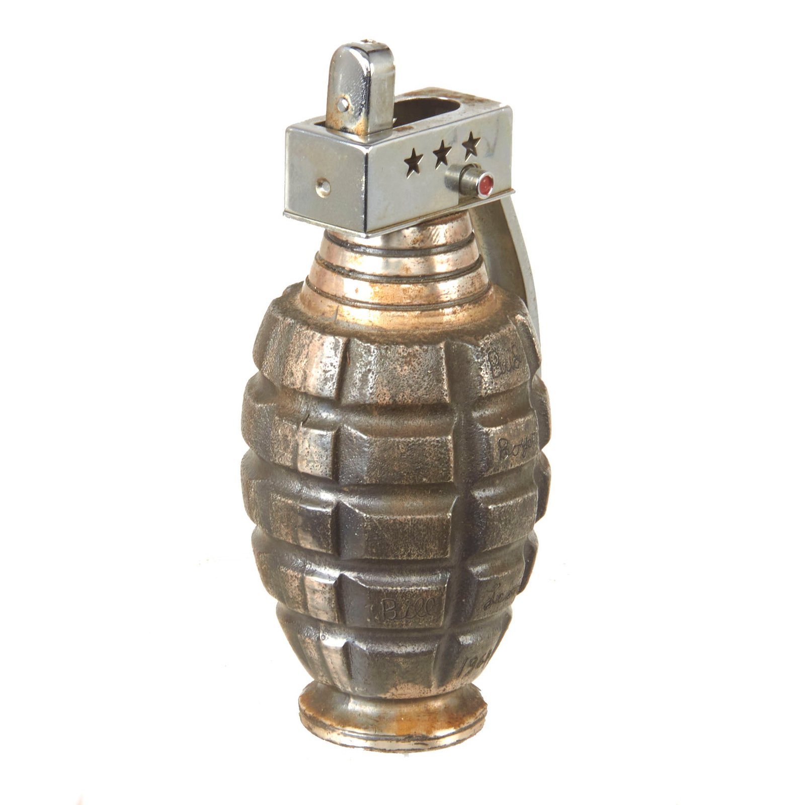 Buy Original U.S. Vietnam War Era Japanese-Made Prince Combat Lighter with Inscriptions - Dated 1964 - Inert | Original Firearms Antique For Sale