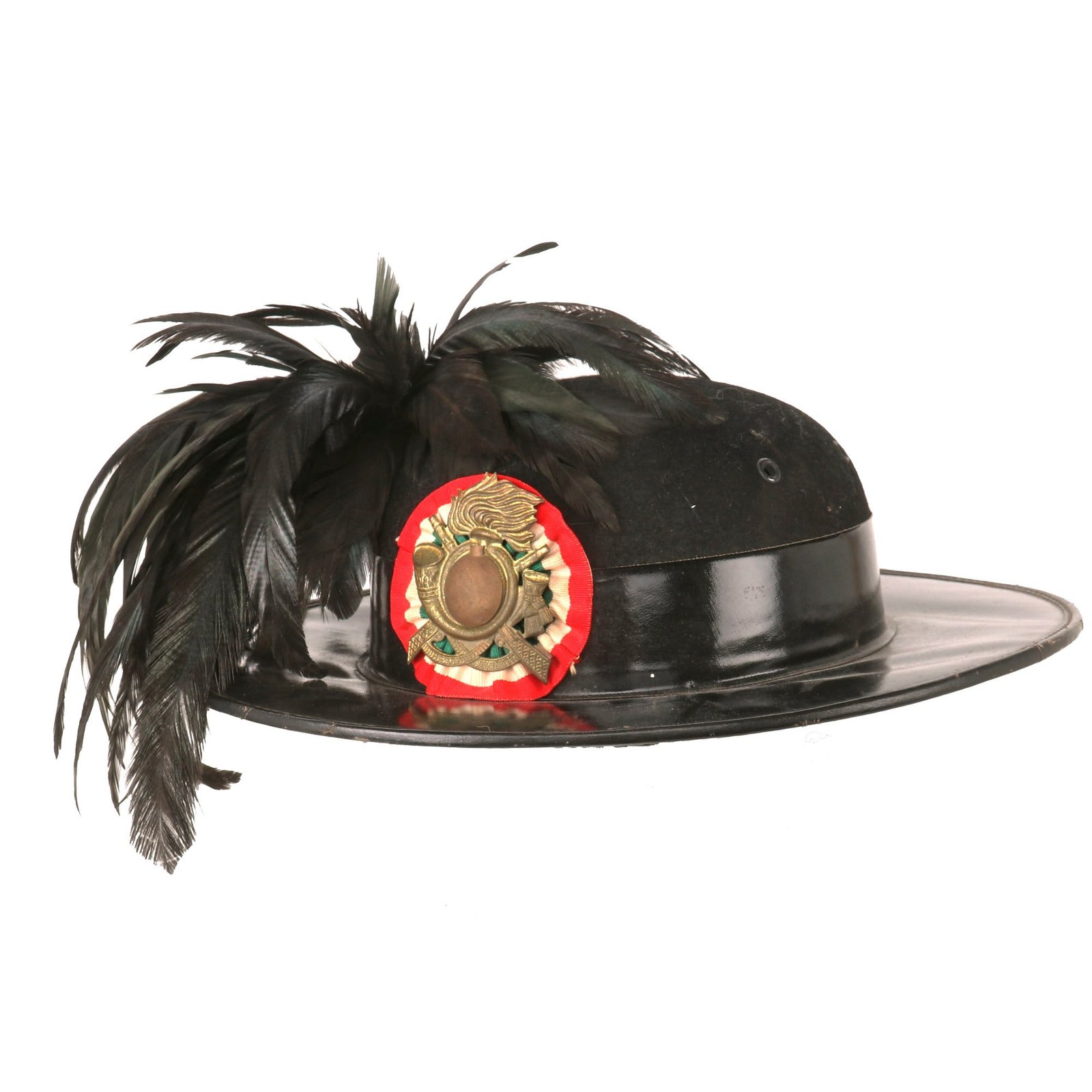 Buy Original WWII Italian Bersaglieri Infantry Regiment Officer Dress Hat with Feather Plume | Original Firearms Antique For Sale