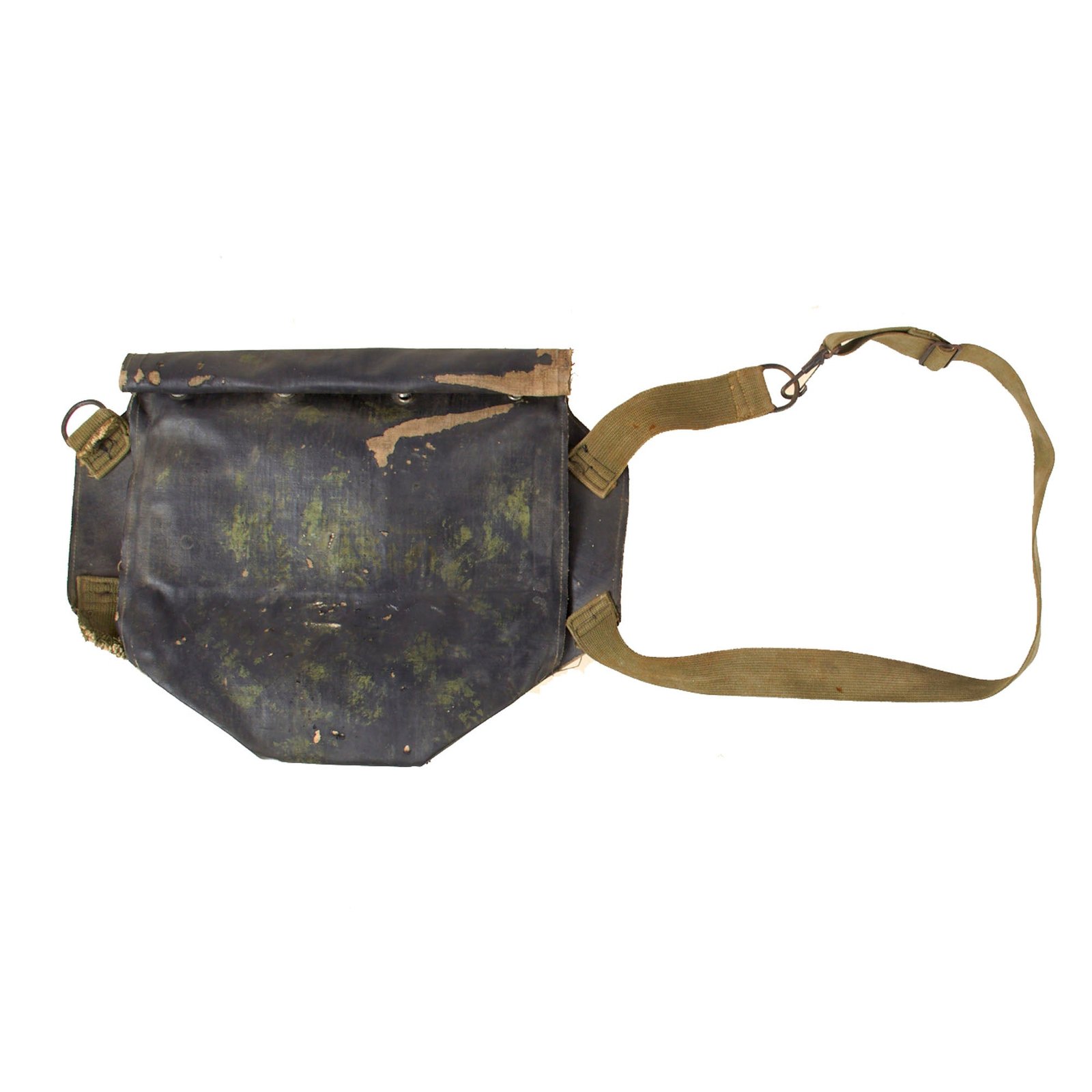 Original U.S. WWII D-Day Invasion E7 Assault Carrier For M5 Gas Mask - Heavily Worn