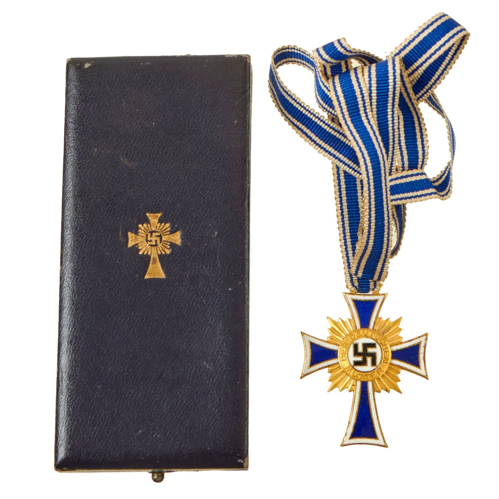 Buy Original German WWII Cased Gold Mother’s Cross by Liefergemeinschaft Pforzheimer Innungen | Original Firearms Antique For Sale