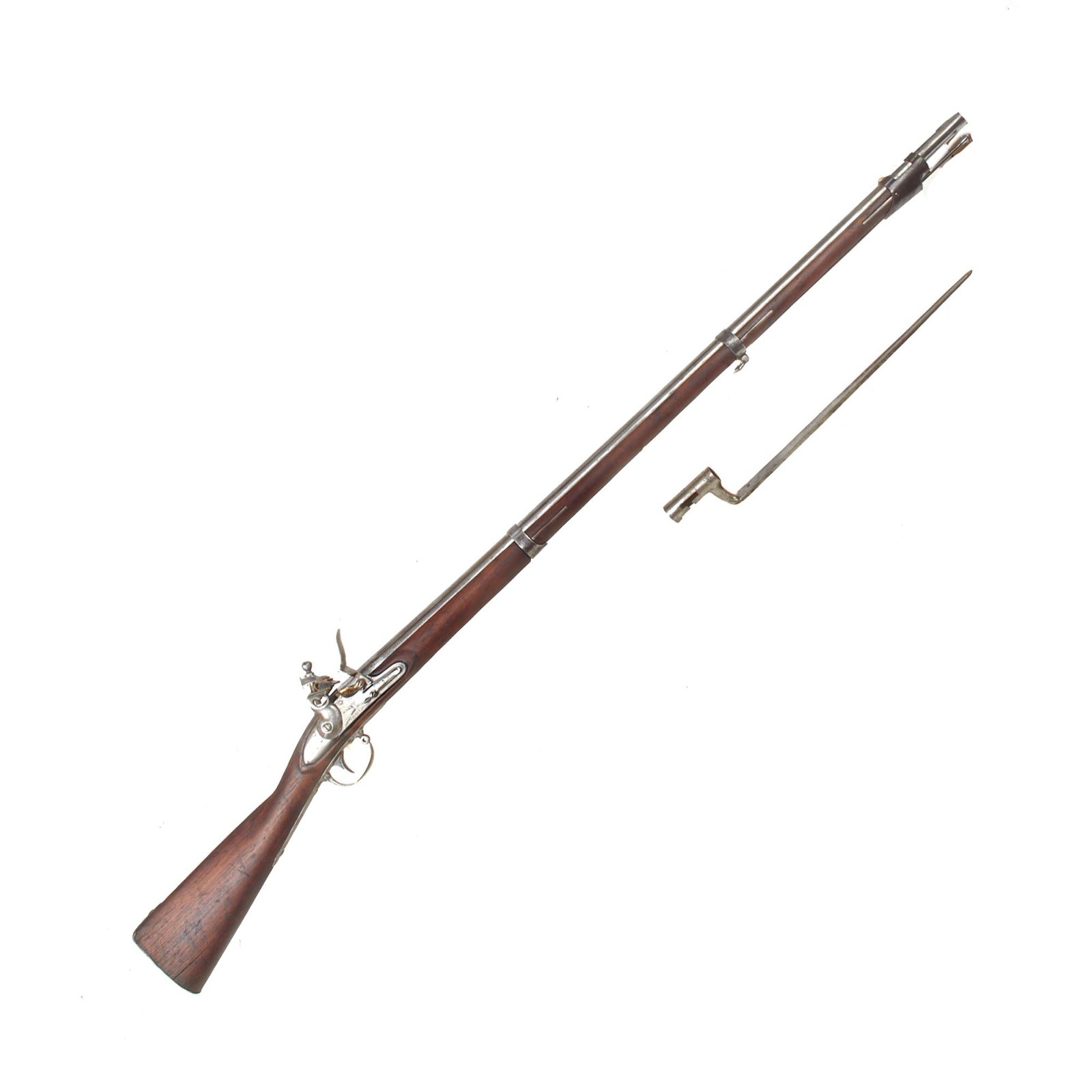 Buy Original U.S. Rare Model 1822 Flintlock Contract Musket by W. L. Evans of Valley Forge with Bayonet - Dated 1829 | Original Firearms Antique For Sale