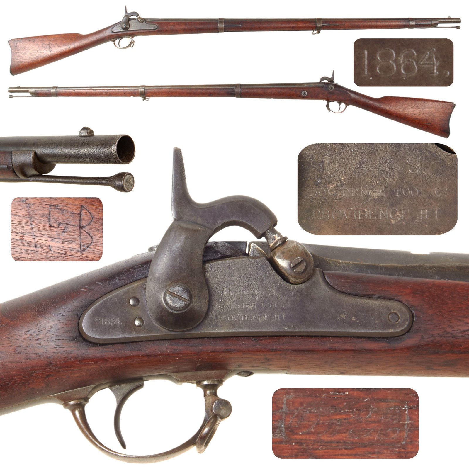 Original U.S. Civil War Springfield Model 1861 Contract Rifled Musket by Providence Tool Co. with O.W. Ainsworth Cartouche - Dated 1864