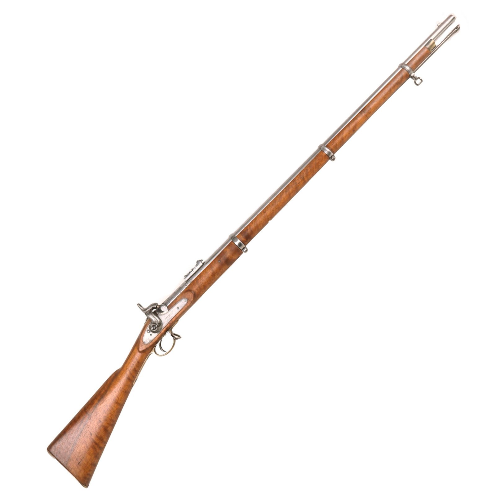 Buy Original U.S. Civil War 3rd Model P-1853 Enfield Percussion Export Rifle by Potts & Hunt with Figured Stock | Original Firearms Antique For Sale