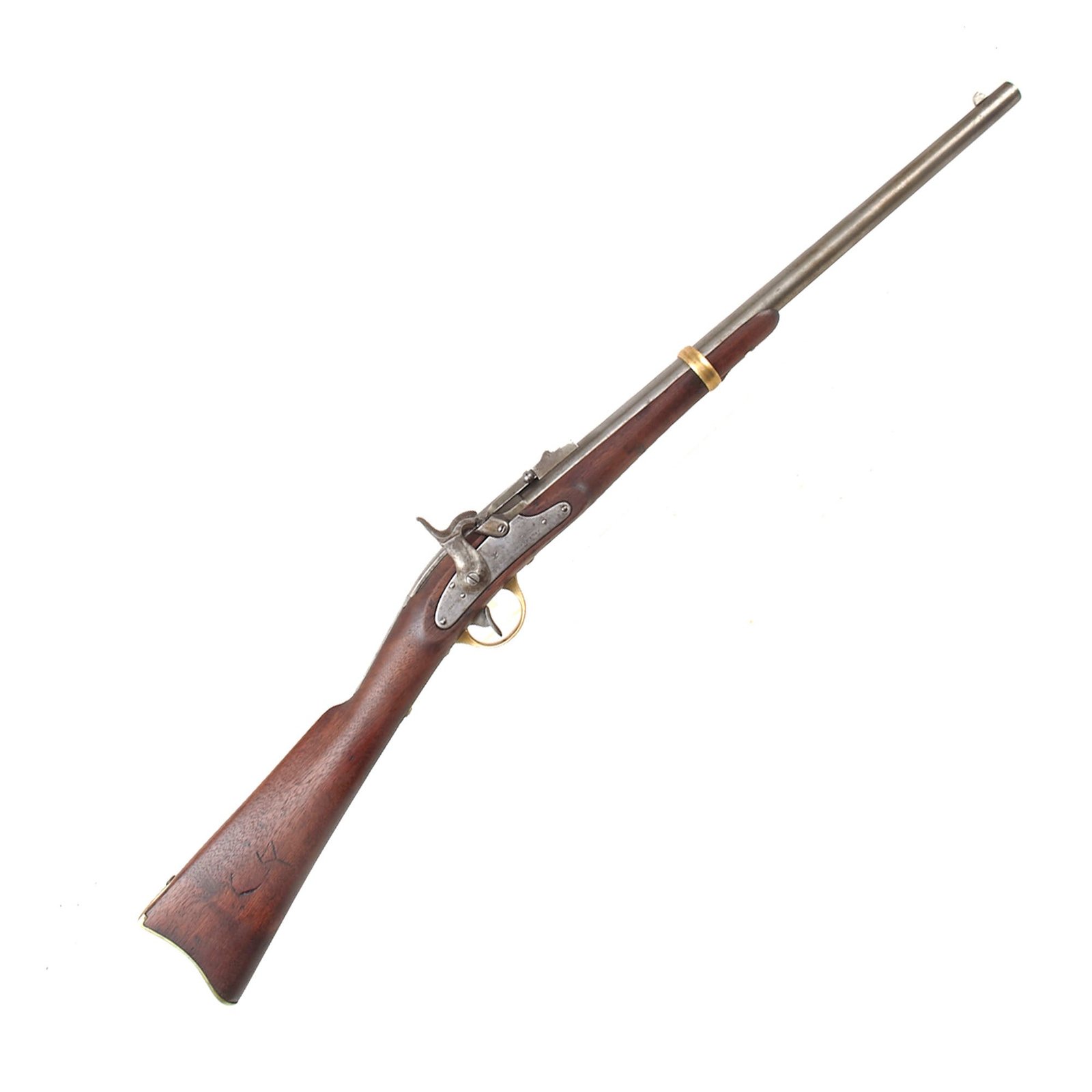 Buy Original U.S. Civil War J.H. Merrill M1858 2nd Type Saddle Ring Breech Loading Cavalry Carbine - Serial 15909 | Original Firearms Antique For Sale