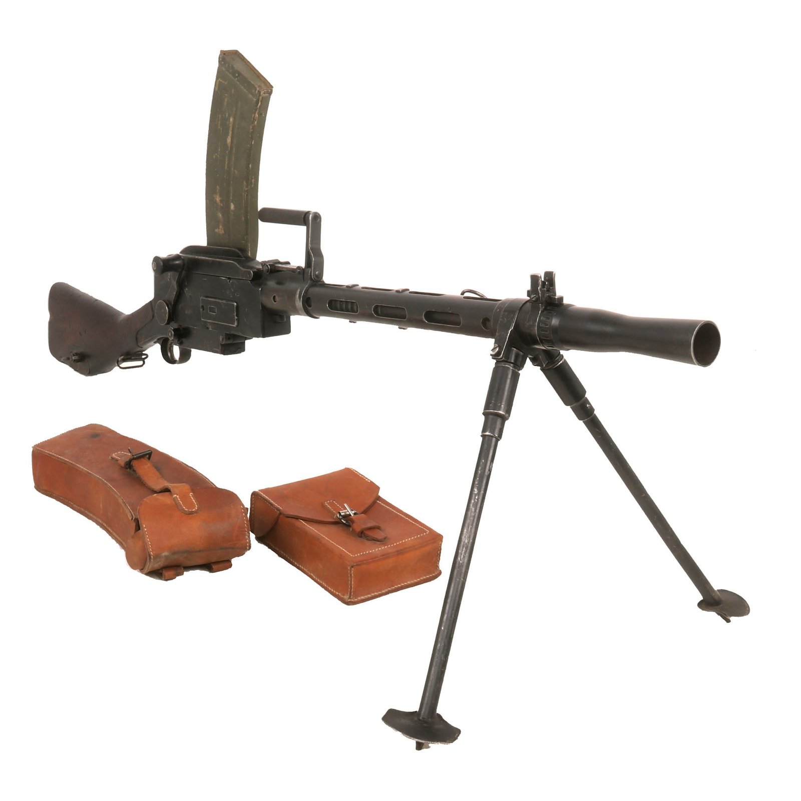 Buy Original WWII Danish Madsen Display Light Machine Gun with Magazine Pouch, Two Magazines, and Tool Pouch - No. 2209 | Original Firearms Antique For Sale
