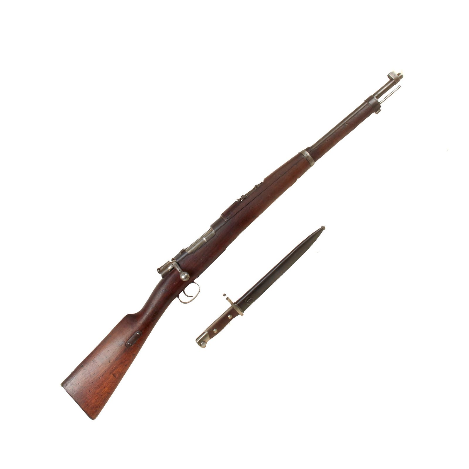 Buy Original German Made Model 1895 Chilean Contract Mauser Short Rifle by Ludwig Loewe with Bayonet & Scabbard - Serial C 2156 | Original Firearms Antique For Sale