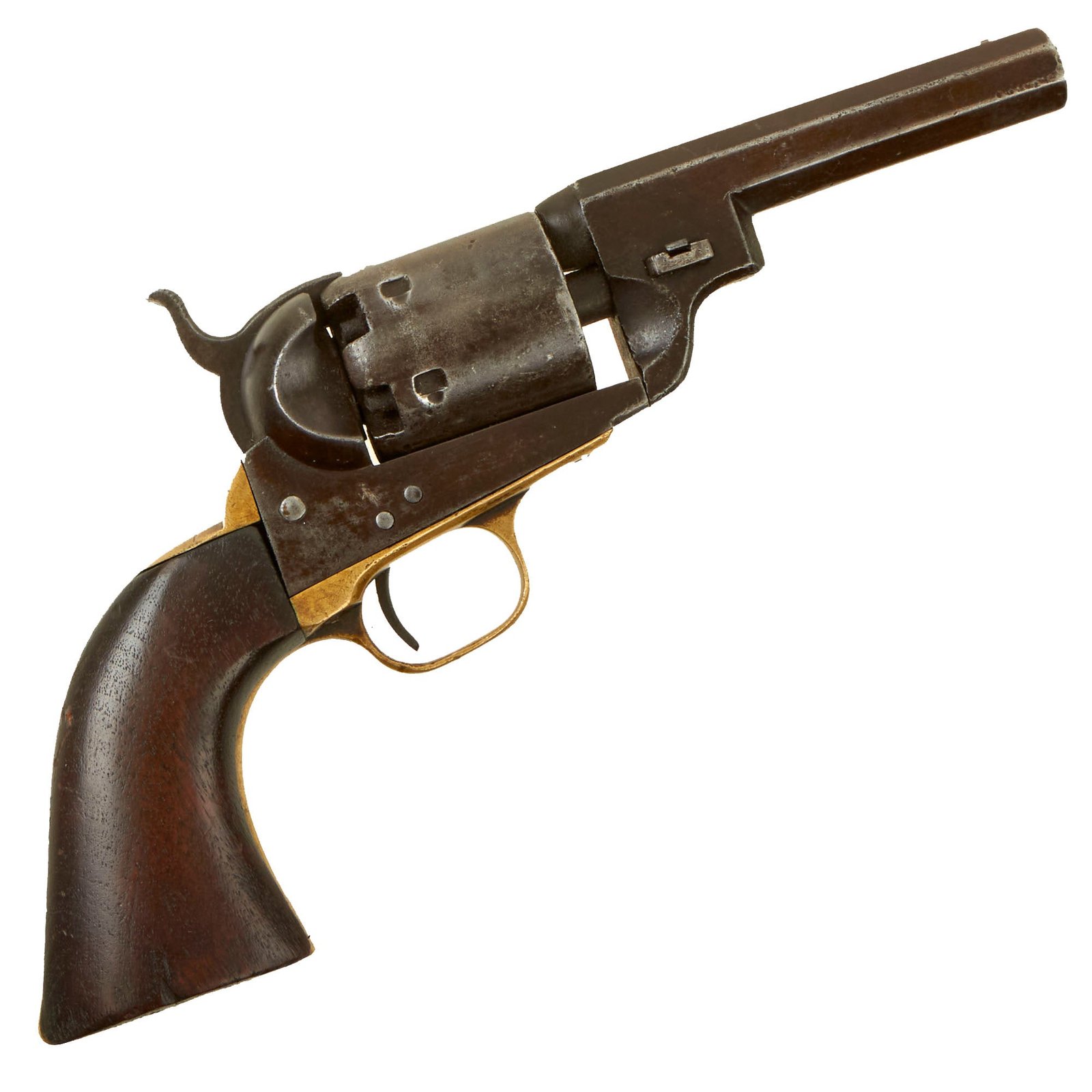 Buy Original U.S. Civil War Era Colt Model 1851 Navy .36cal Percussion Revolver Made in 1852 with Short 4" "Wells Fargo" Style Barrel - Serial 12477 | Original Firearms Antique For Sale