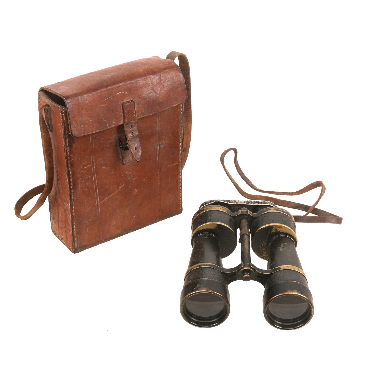 Buy Original French WWII Binoculars with Spring-Loaded Eyepiece Cover & Named Case | Original Firearms Antique For Sale