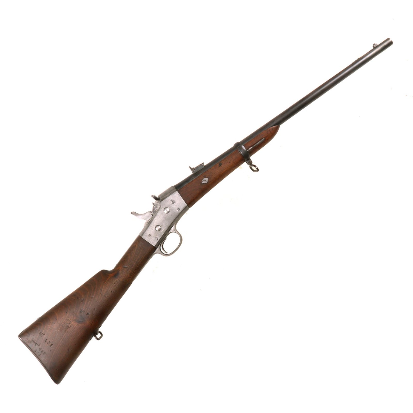 Buy Original Spanish Oviedo Model 1871 Remington Rolling Block Cavalry Carbine in .43 Spanish - Dated 1877 | Original Firearms Antique For Sale