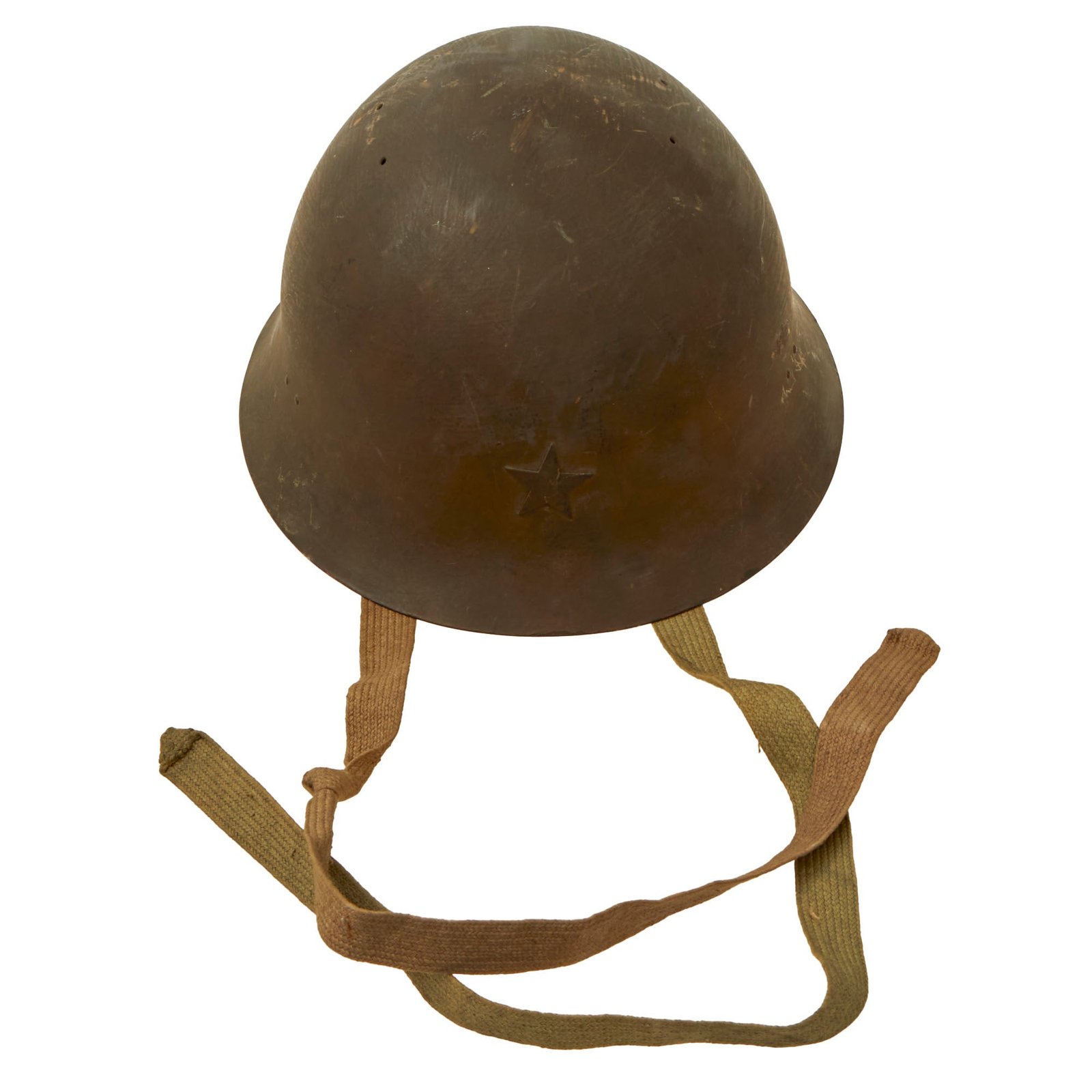 Buy Original Japanese WWII Type 90 Army Helmet with Complete Liner and Chinstrap by Kobe Steel - Size Small - Tetsubo | Original Firearms Antique For Sale