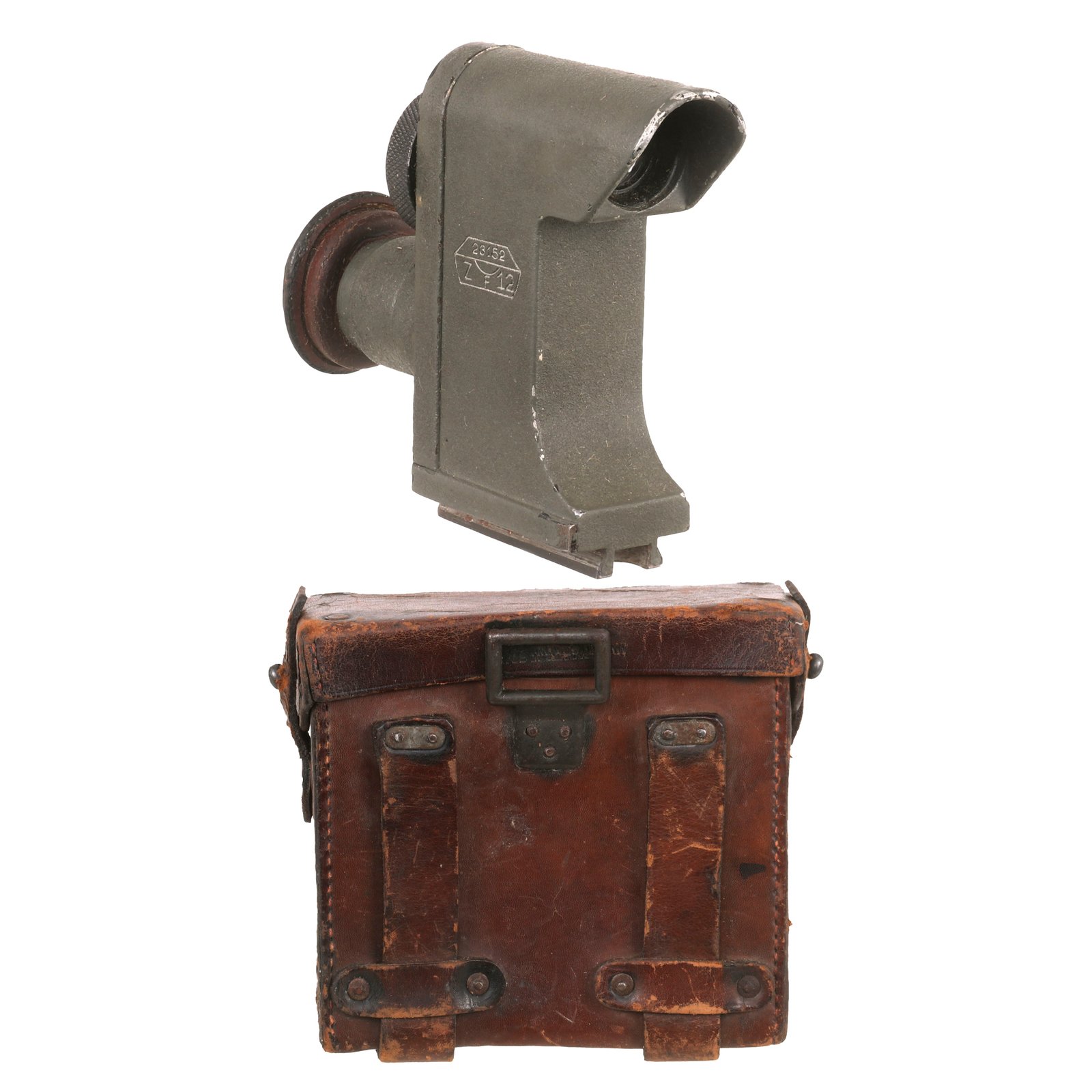 Buy Original German WWI MG08 Machine Gun ZF12 Optical Sight by E. Leitz, Wetzlar with Leather Binoculars Case | Original Firearms Antique For Sale