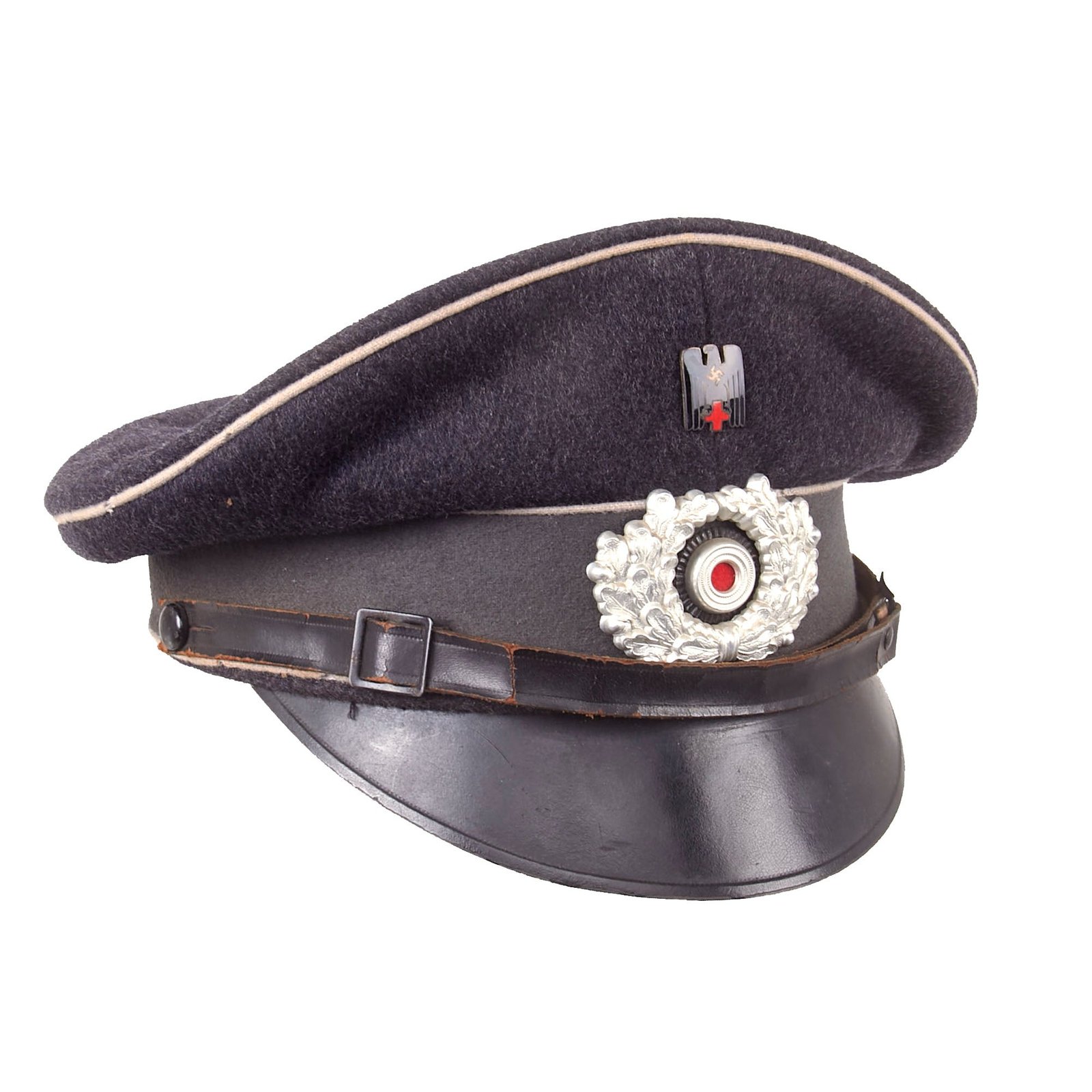 Buy Original German WWII Red Cross DRK EM/NCO Schirmmütze Visor Cap by Fr. Beuriger - Deutsches Rotes Kreuz | Original Firearms Antique For Sale