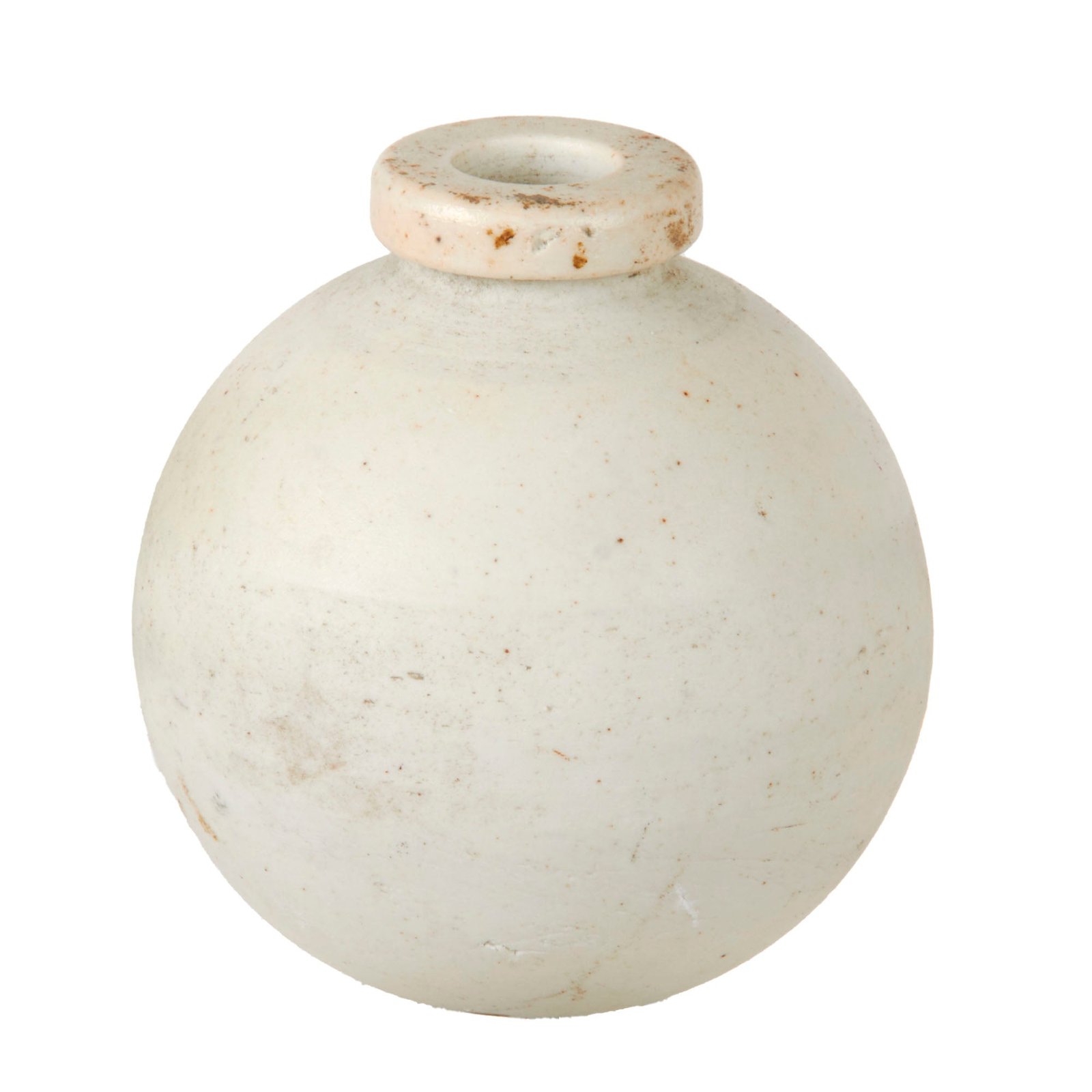 Original Japanese WWII Type 4 Ceramic Hand Grenade in White Clear Glaze - Inert