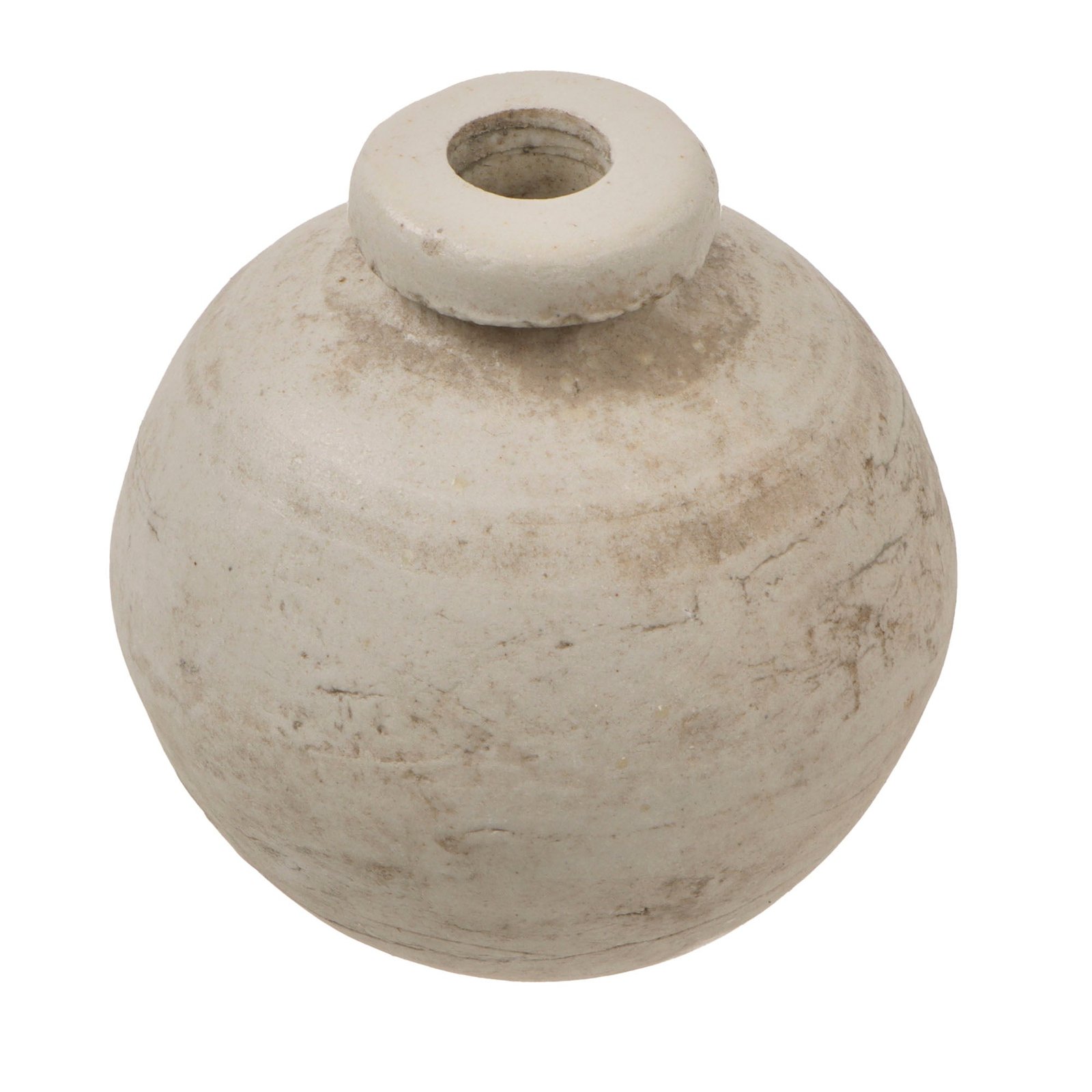 Original Japanese WWII Type 4 Ceramic Hand Grenade in White Clear Glaze - Inert