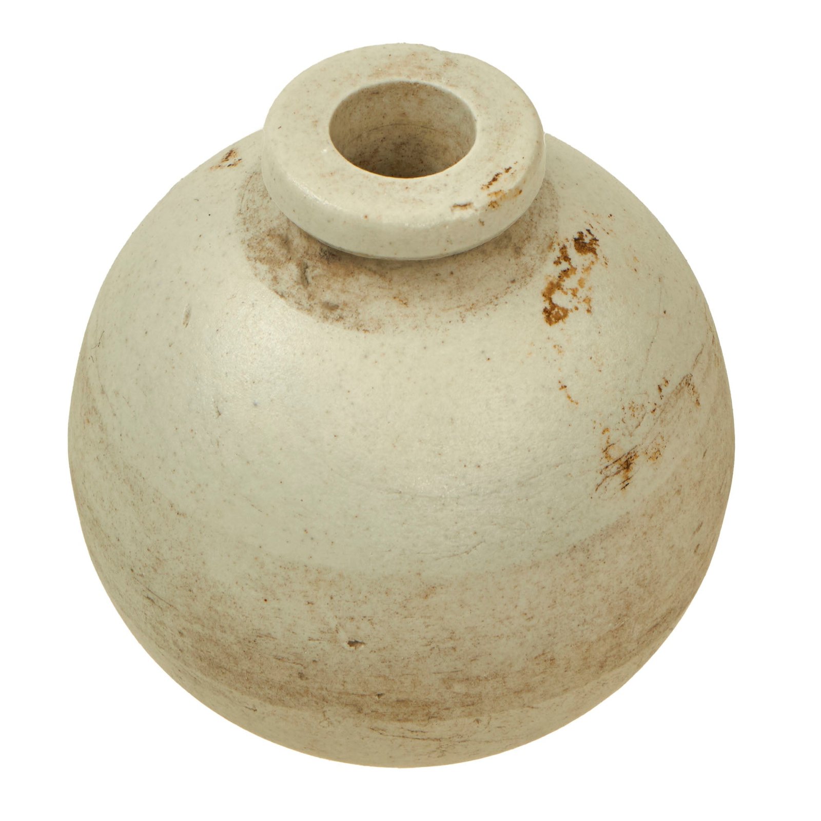 Buy Original Japanese WWII Type 4 Ceramic Hand Grenade in White Clear Glaze - Inert | Original Firearms Antique For Sale