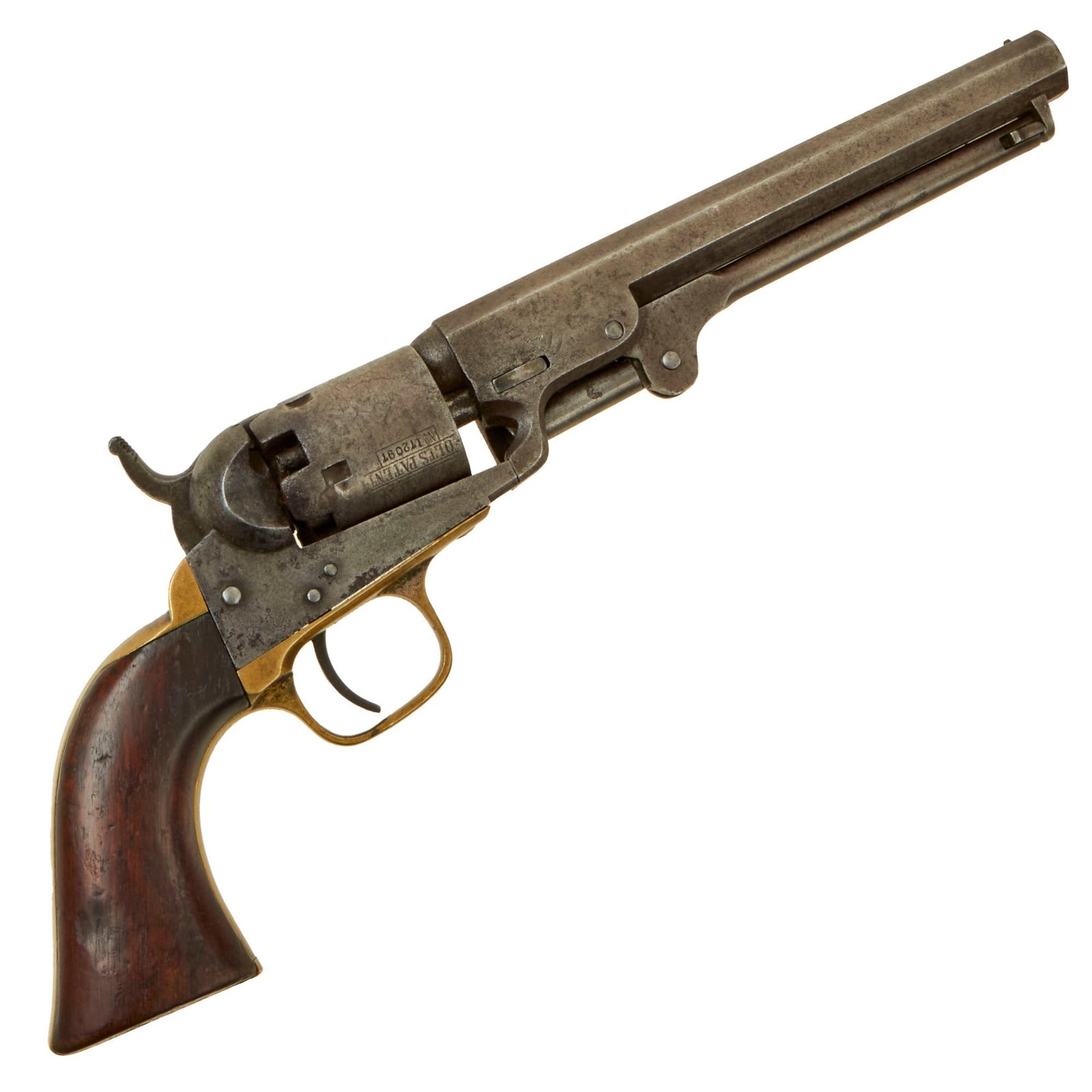 Buy Original U.S. Civil War Colt M1849 Pocket Percussion Revolver with 6" Barrel and Partial Cylinder Scene Made in 1860 - Serial 172097 | Original Firearms Antique For Sale