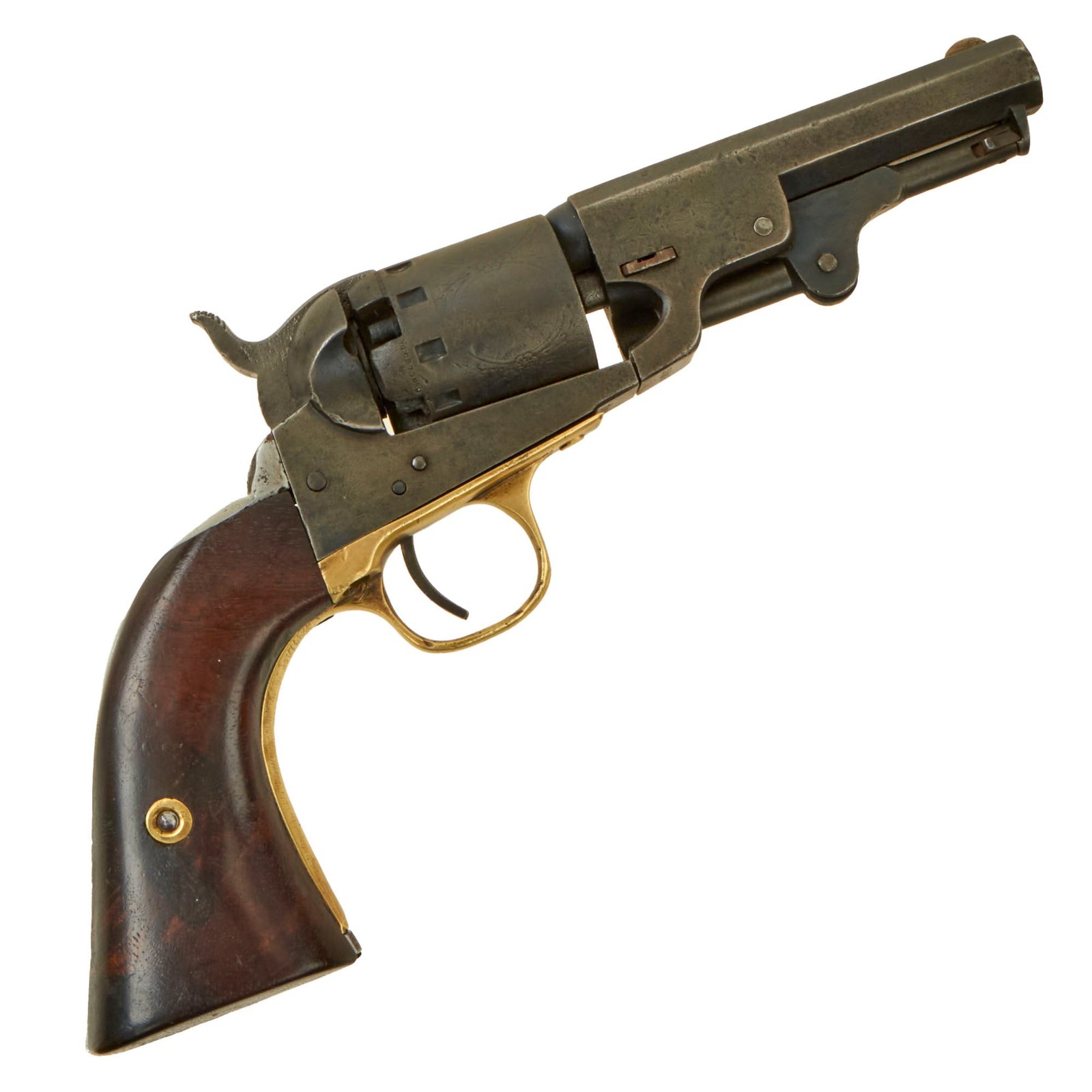 Buy Original U.S. Civil War Manhattan Firearms Series III Navy Percussion Revolver with 4" Barrel & Modified Grip - Serial 39106 | Original Firearms Antique For Sale