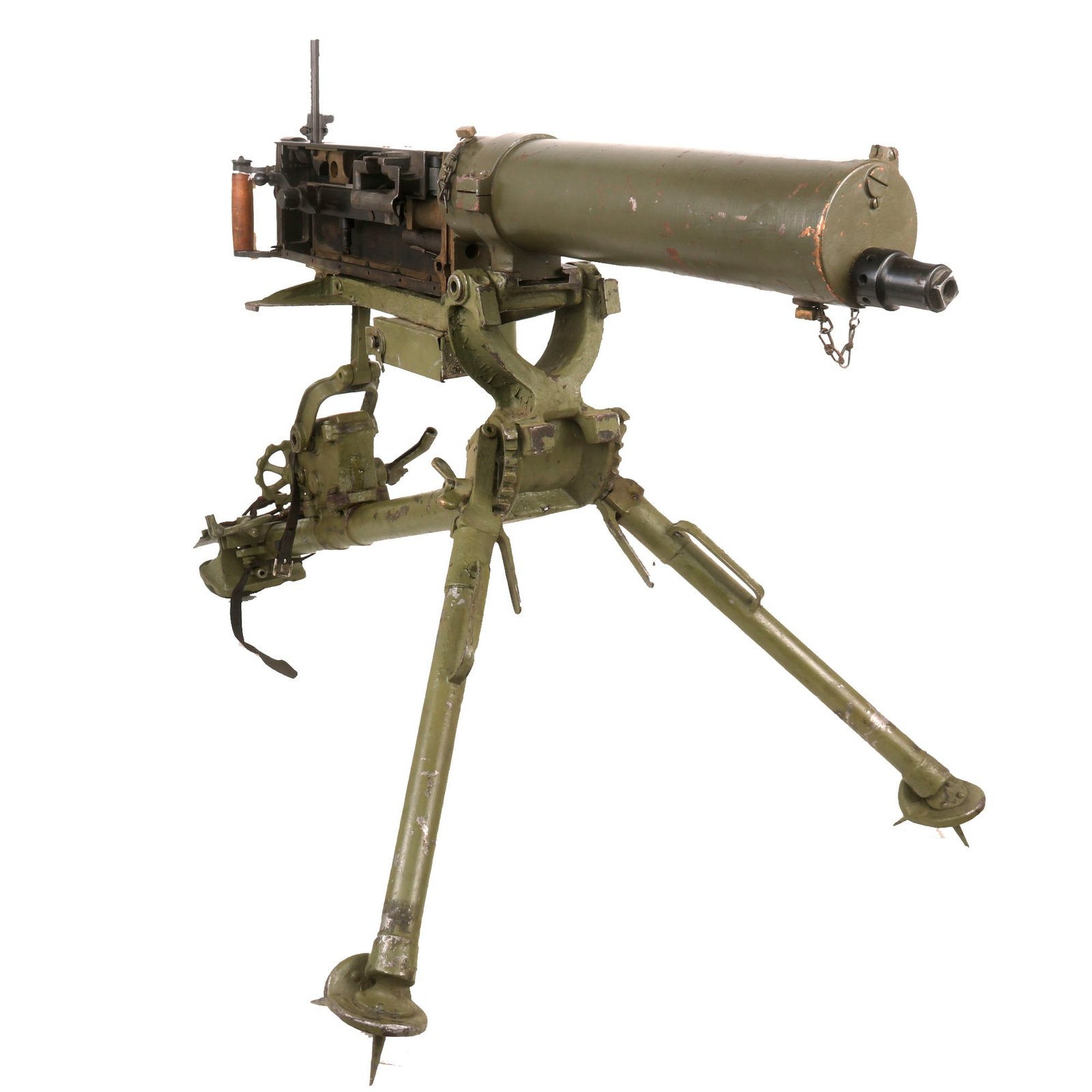 Buy Original Finnish WWII Russian Maxim M/09-21 Smooth Jacket Display Machine Gun with M/21 Ring Mount Tripod | Original Firearms Antique For Sale