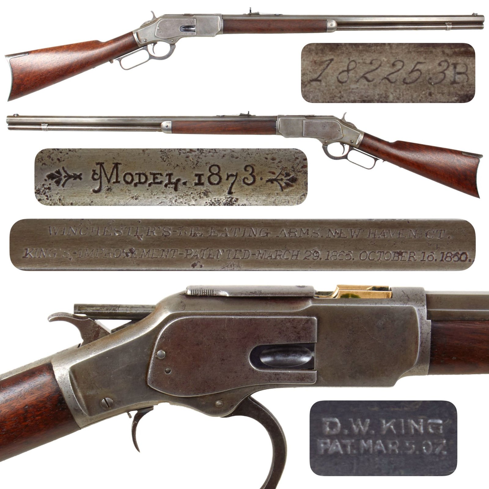 Original U.S. Winchester Model 1873 .44-40 Repeating Rifle with Special Order 26" Octagonal Barrel Made in 1885 - Serial 182253B