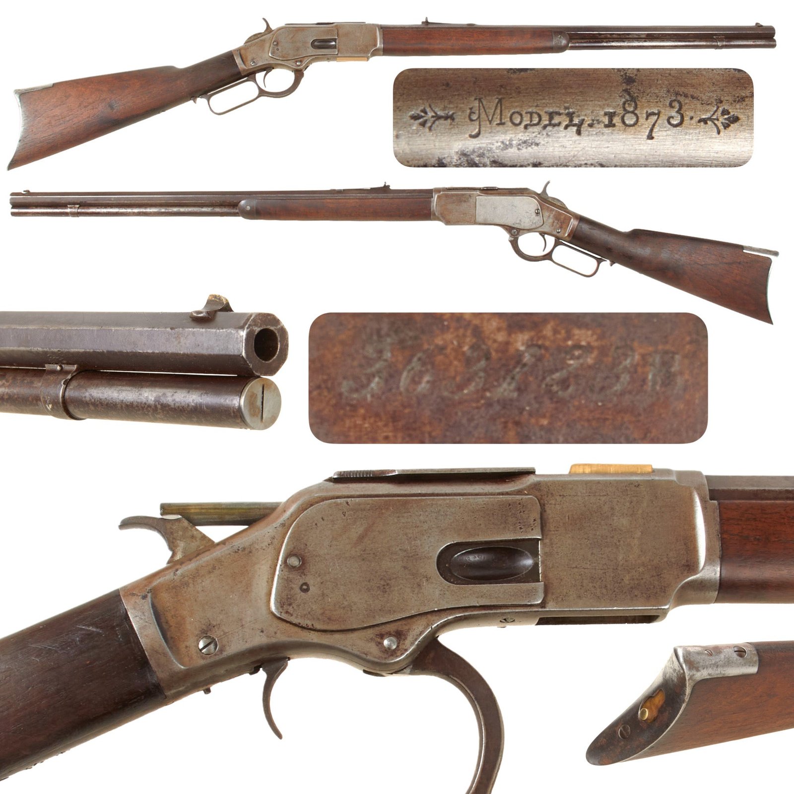 Original U.S. Winchester Model 1873 .38-40 Repeating Rifle Made in 1890 with 24" Octagonal Barrel - Serial 363123B
