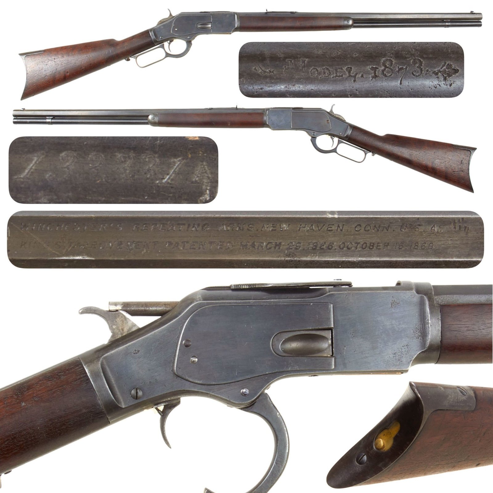Original U.S. Winchester Model 1873 .38-40 Repeating Rifle Made in 1883 with 24" Octagonal Barrel and Set Trigger - Serial 133331A