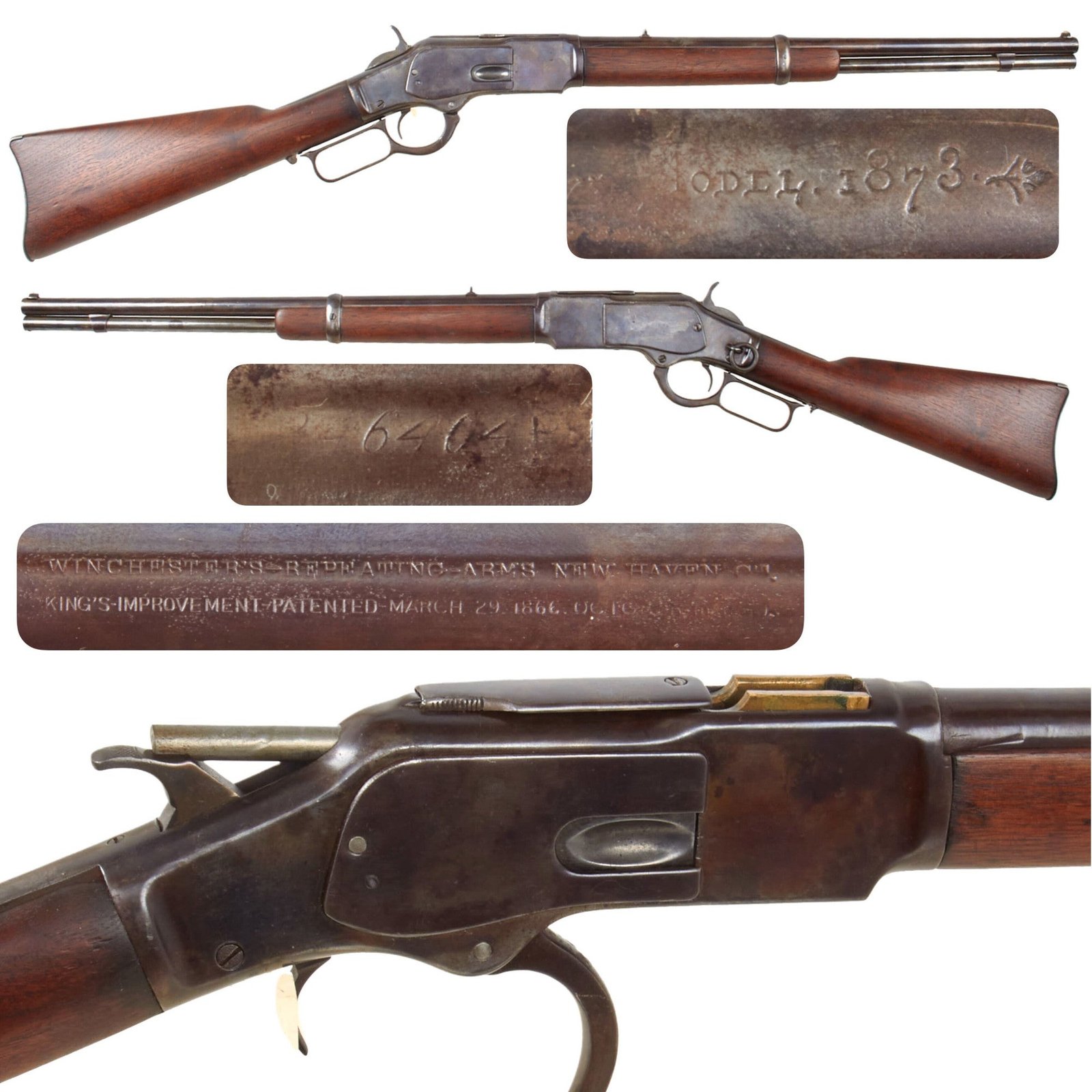 Original U.S. Winchester Model 1873 Refinished .32-20 Repeating Saddle Ring Carbine Made in 1890 - Serial Number 346404B