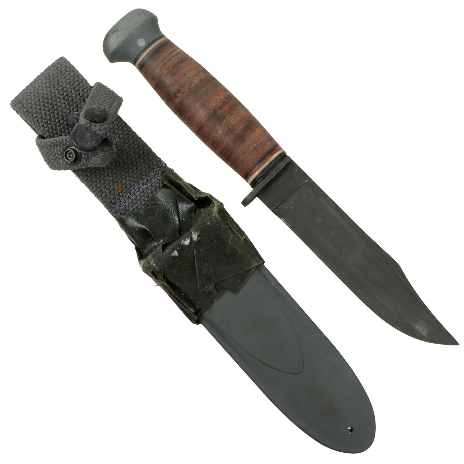 Original U.S. WWII Navy USN Mark 1 PAL RH-35 Fighting Knife with Unissued USN MK1 Scabbard by B.M. Co