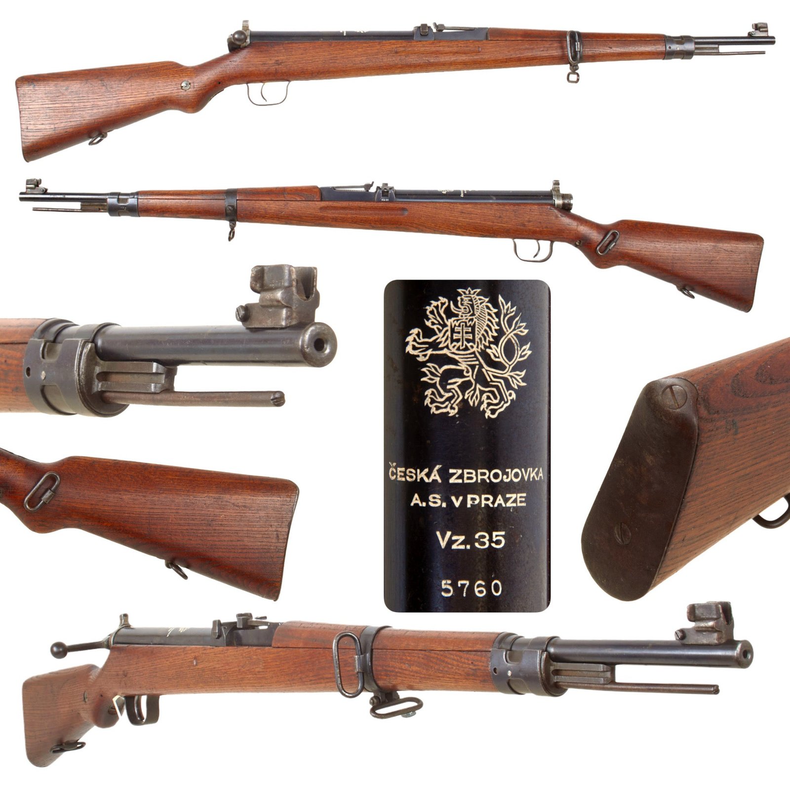 Original Czech Pre WWII Vz.35 Military Trainer Air Pellet Rifle dated 1934 & 1936 - Serial 5760