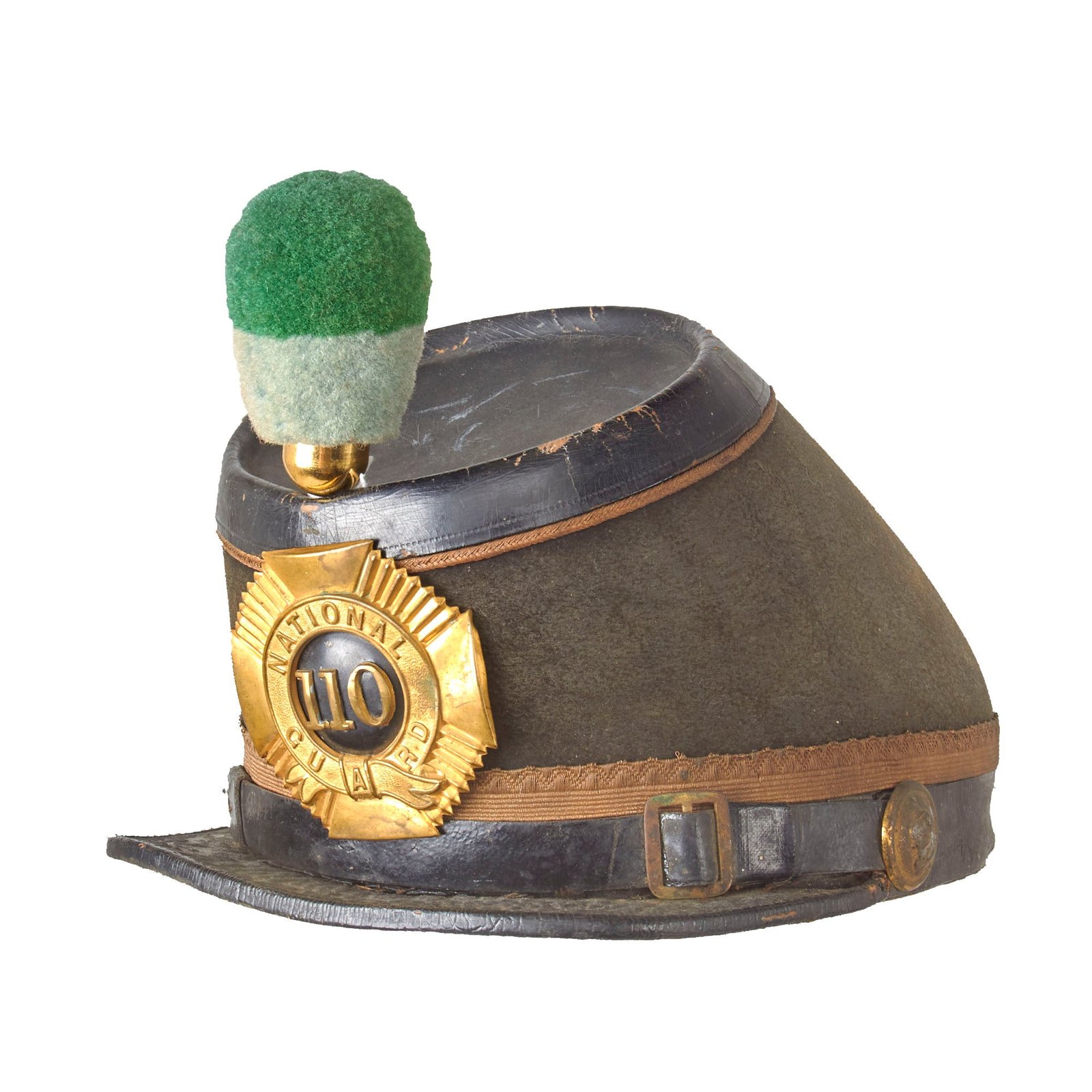 Buy Original U.S. Spanish American War Pennsylvania National Guard 110th Regiment Dress Shako with Green & Blue Plume by W. Stokes Kirk  - Size 7 1/8 | Original Firearms Antique For Sale