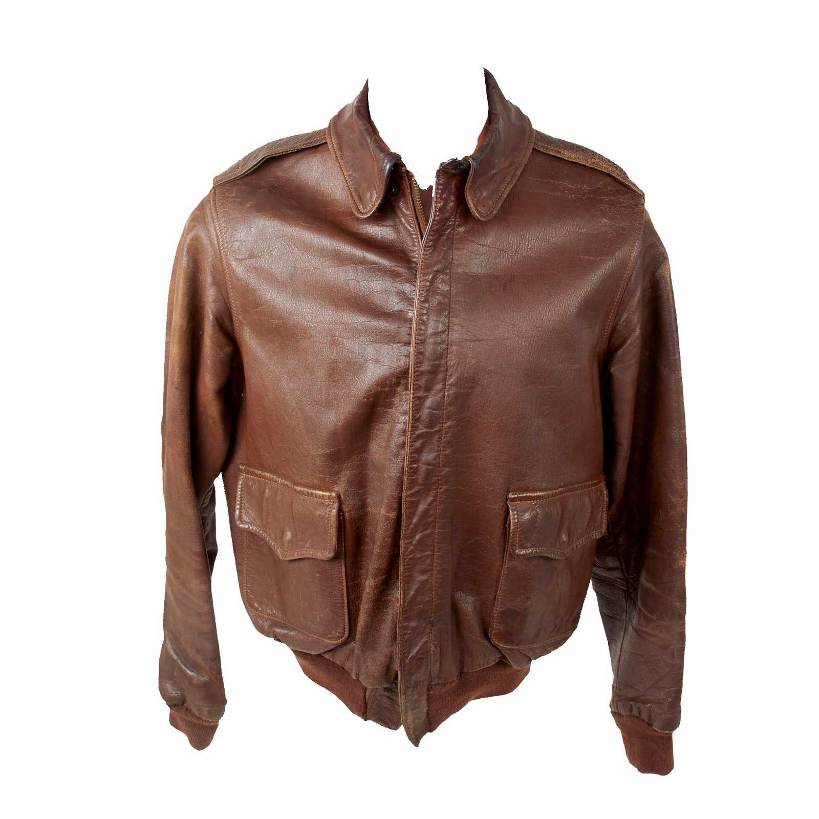Buy Original U.S. WWII Named Army Air Forces Private Purchase Type A2 Leather Flight Jacket with Laundry Number - Maj. P.J. Keller | Original Firearms Antique For Sale