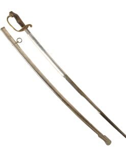 Original Imperial Japanese WWII Army Type 19 Kyu-Gunto Nickel-Plated Parade Officer’s Sword with Scabbard