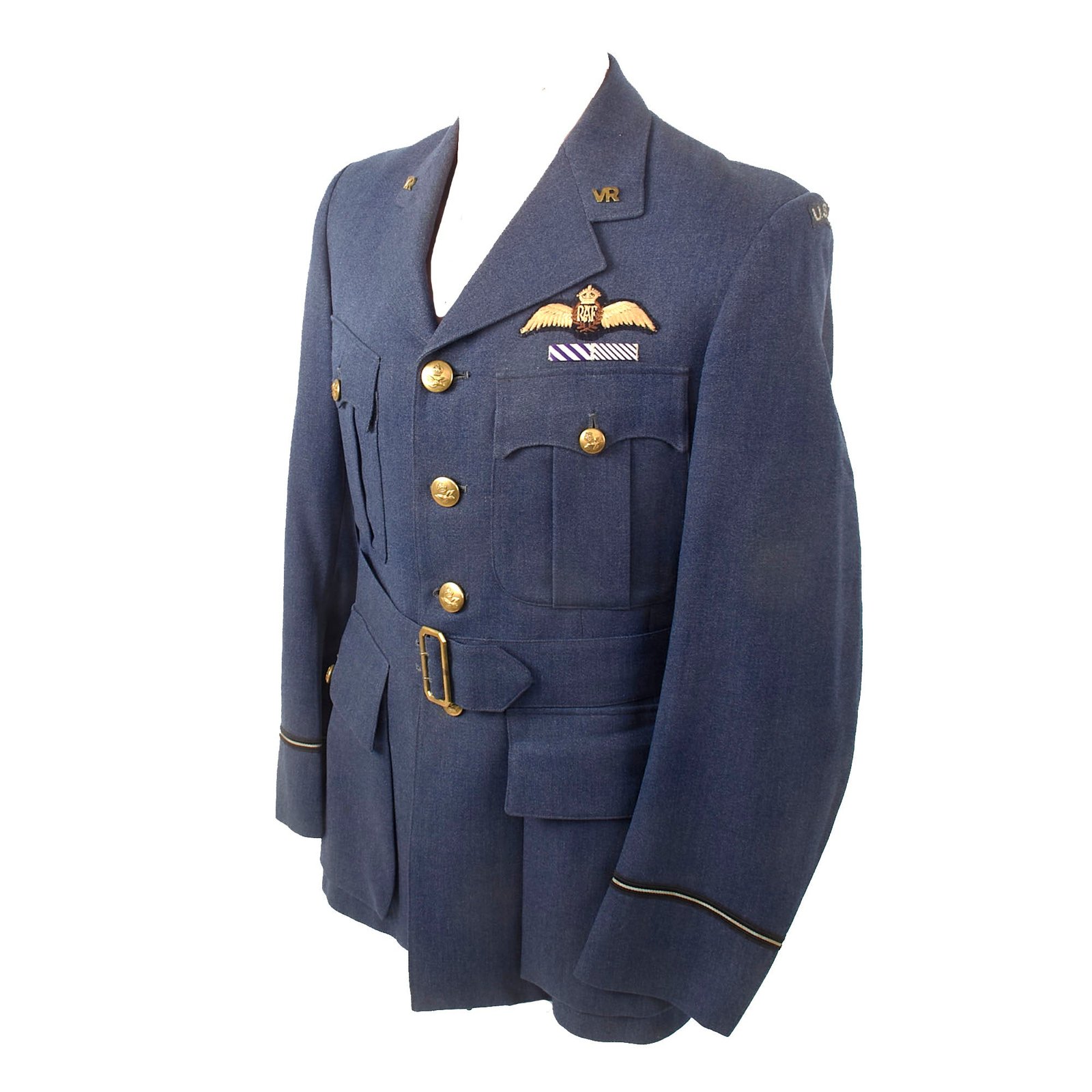 Buy Original British WWII U.S. Volunteer Reserve Pilot Officers Uniform Jacket with Pilot’s Wings and Distinguished Flying Cross & Distinguished Flying Medal Ribbon Bar | Original Firearms Antique For Sale