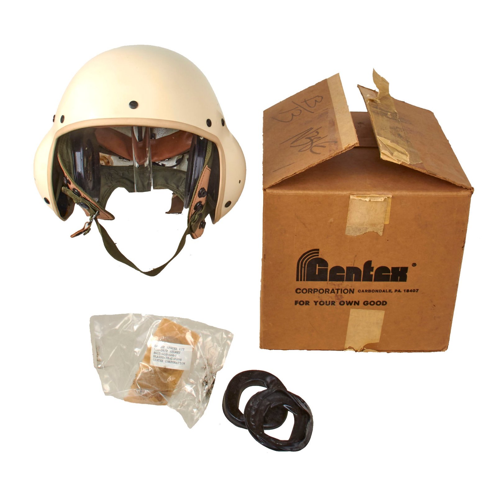 Buy Original U.S. Cold War Era Gentex HGU-39/P Flight Helmet in Original Box - Dated 1979 | Original Firearms Antique For Sale