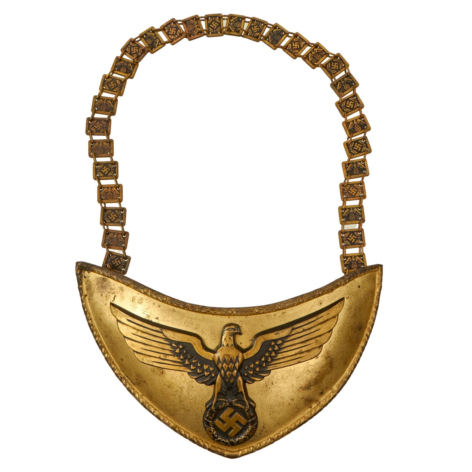 Buy Original German WWII NSDAP Political Leader Standard Bearer Gorget with Chain by Frank & Reif of Stuttgart - RZM M1/102 | Original Firearms Antique For Sale