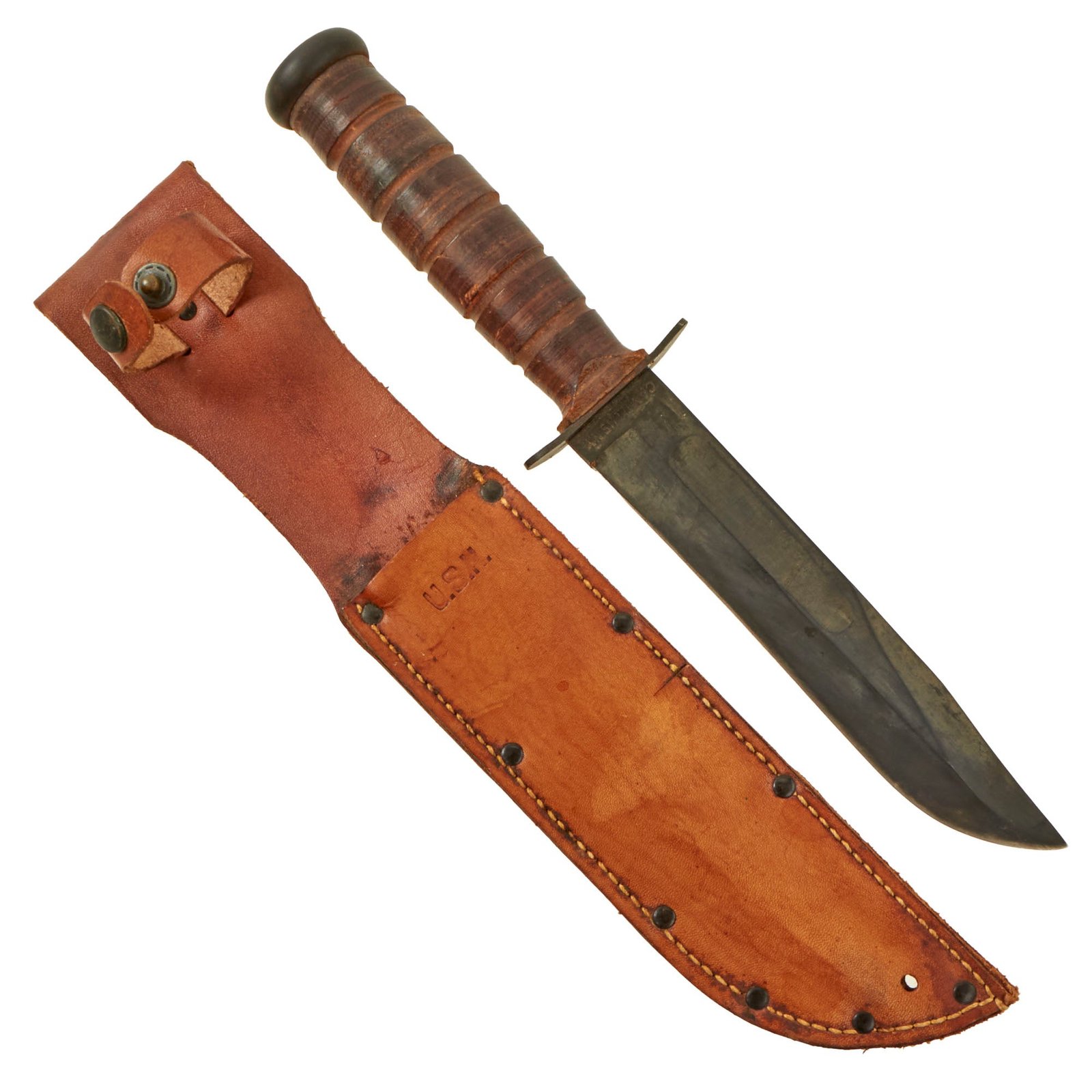 Buy Original U.S. WWII USN Mark 2 KA-BAR Fighting Knife by CAMILLUS in Original Leather Sheath | Original Firearms Antique For Sale