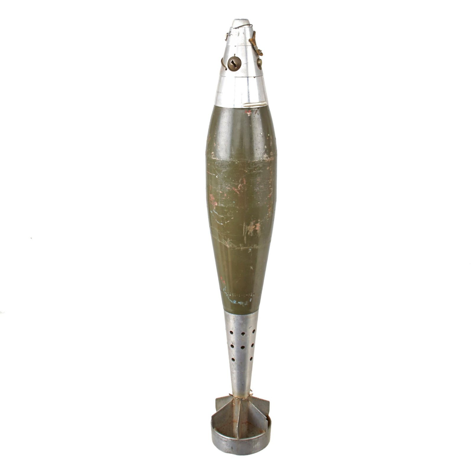Original U.S. Vietnam War Inert M374A1 HE 81mm Mortar Round with Fuze - Dated 1954