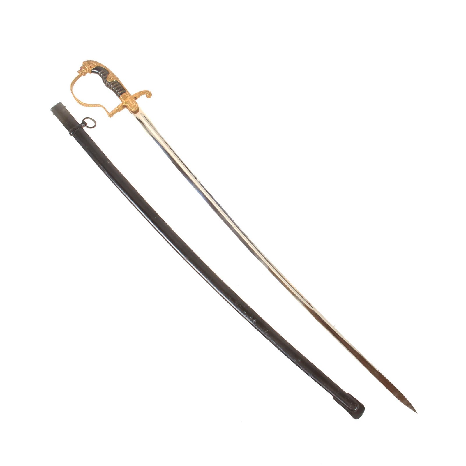 Buy Original German WWII Blücher Pattern Field Marshal Lion Head Officers Sword by Carl Eickhorn with Steel Scabbard | Original Firearms Antique For Sale