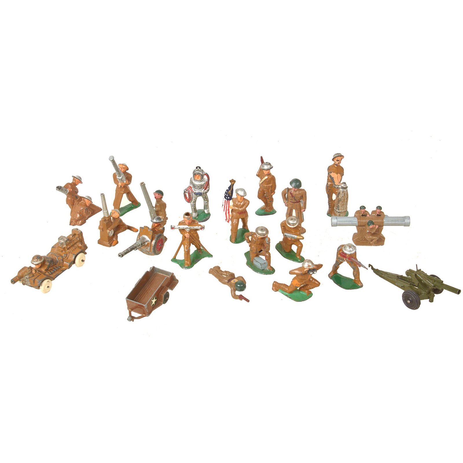 Buy Original U.S. WWI & WWII Collection of Metal Toy Soldiers - Lot of 20 Barclay Manoil Toys | Original Firearms Antique For Sale