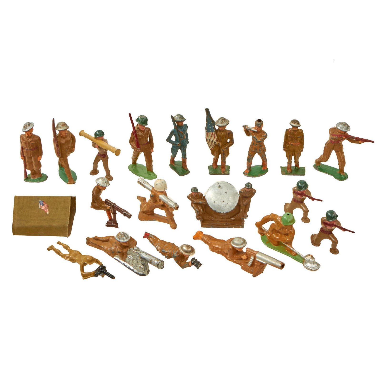 Buy Original U.S. WWI & WWII Collection of Metal Toy Soldiers - Lot of 19 Barclay Manoil Toys | Original Firearms Antique For Sale