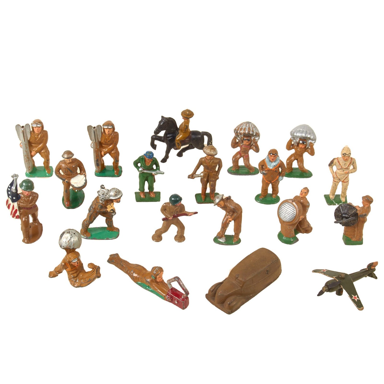 Buy Original U.S. WWI & WWII Collection of Metal Toy Soldiers - Lot of 20 Barclay Manoil Toys | Original Firearms Antique For Sale