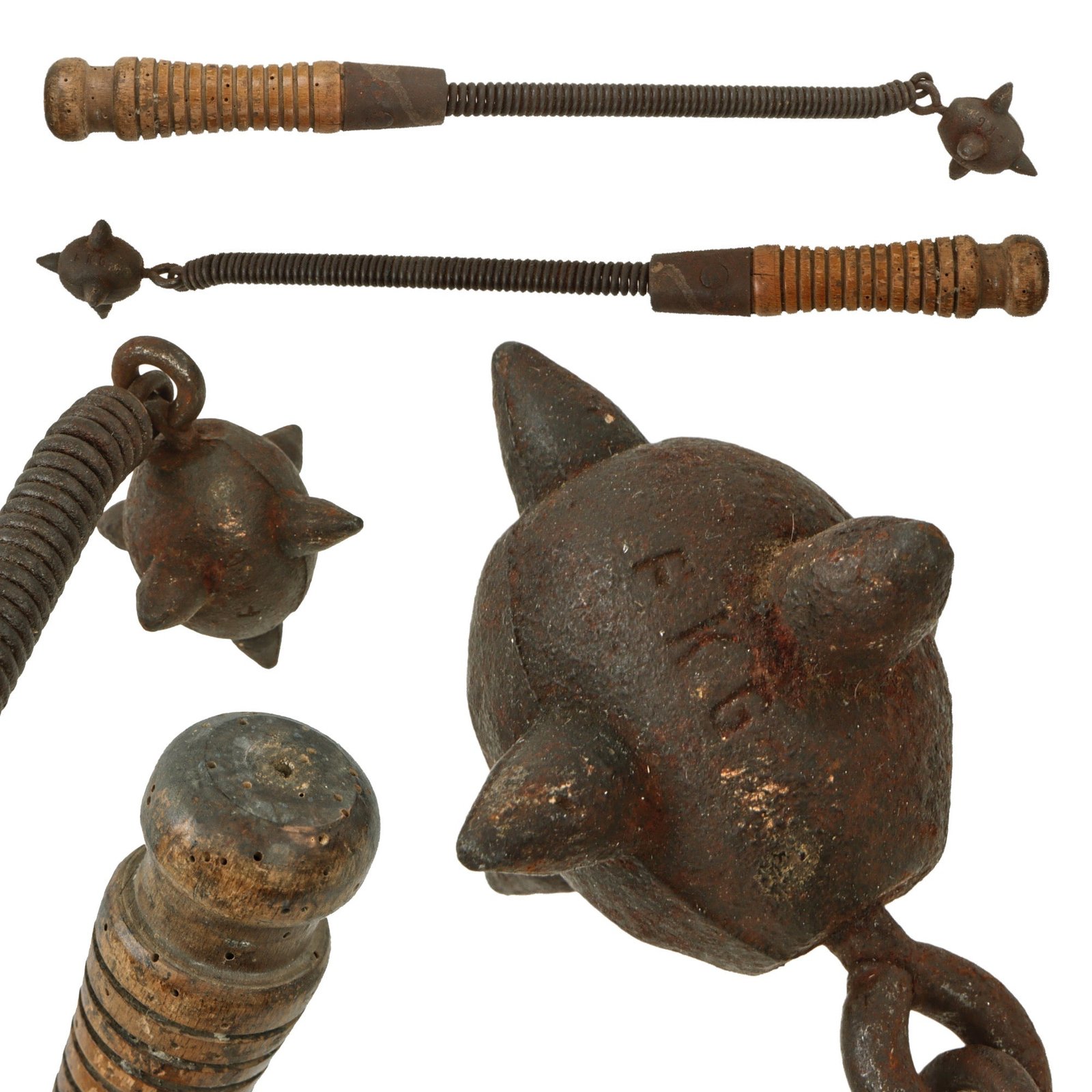 Original German WWI Spring Handle Trench Raiding Mace - Similar Example in Book At Arm's Length Volume 1