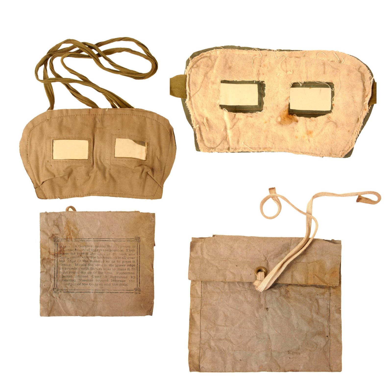 Original British WWI Anti-Gas “Spicer” Goggles in Original Pouch - Authenticated by Jeff Shrader