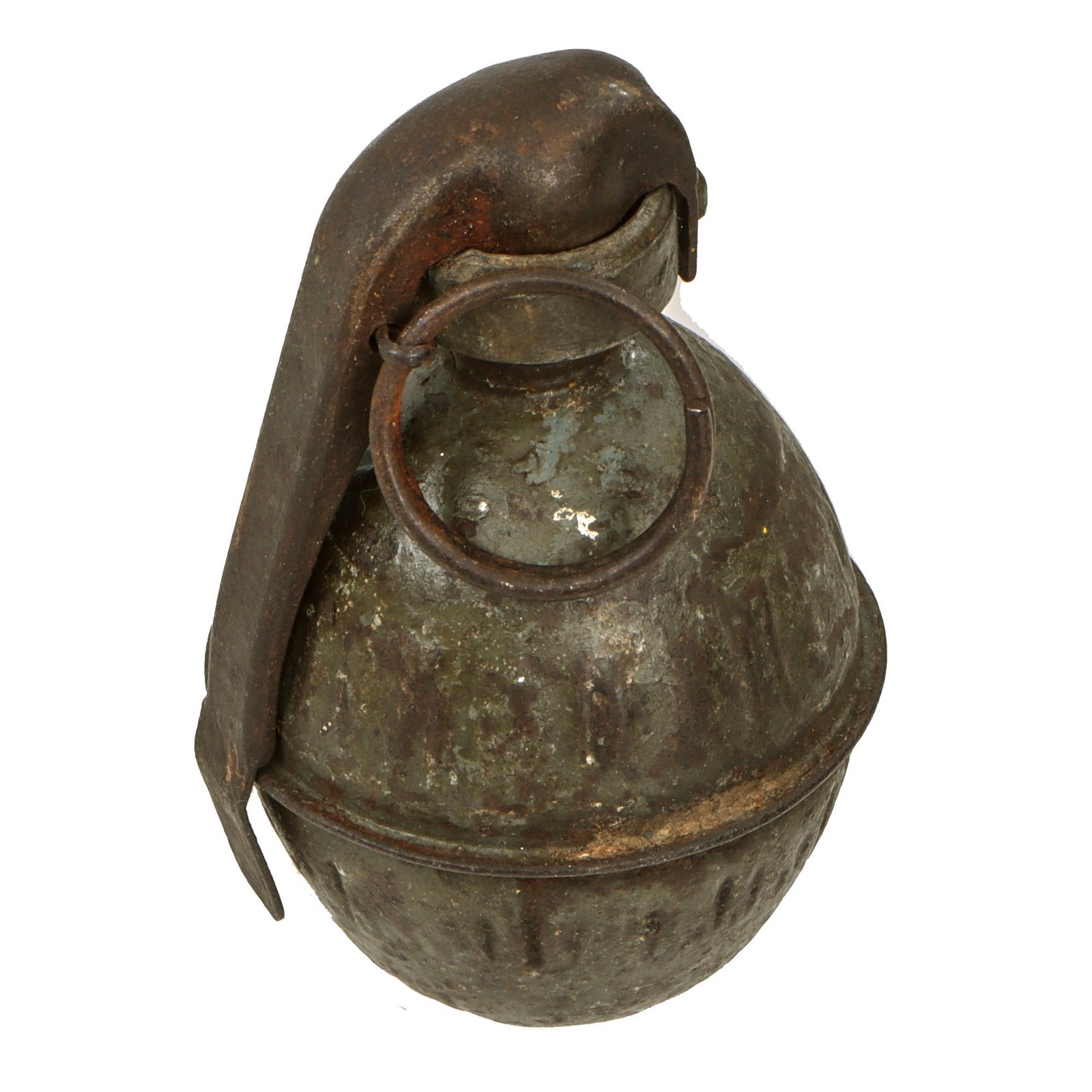 Original French WWI Model 1914 OF1 Egg Hand Grenade circa 1915 - 1917 - Inert