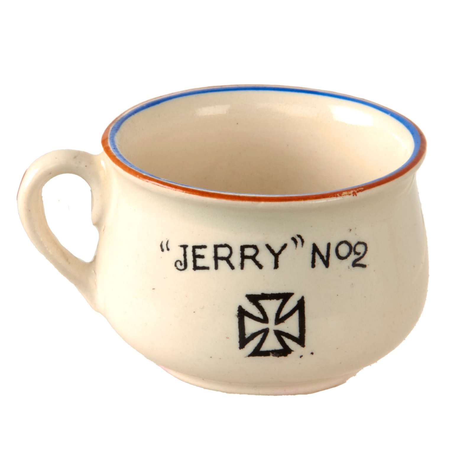 Original British WWII Homefront Anti-Axis Propaganda Caricature “Jerry No. 2” Hermann Göring Teacup Ashtray by Fieldings