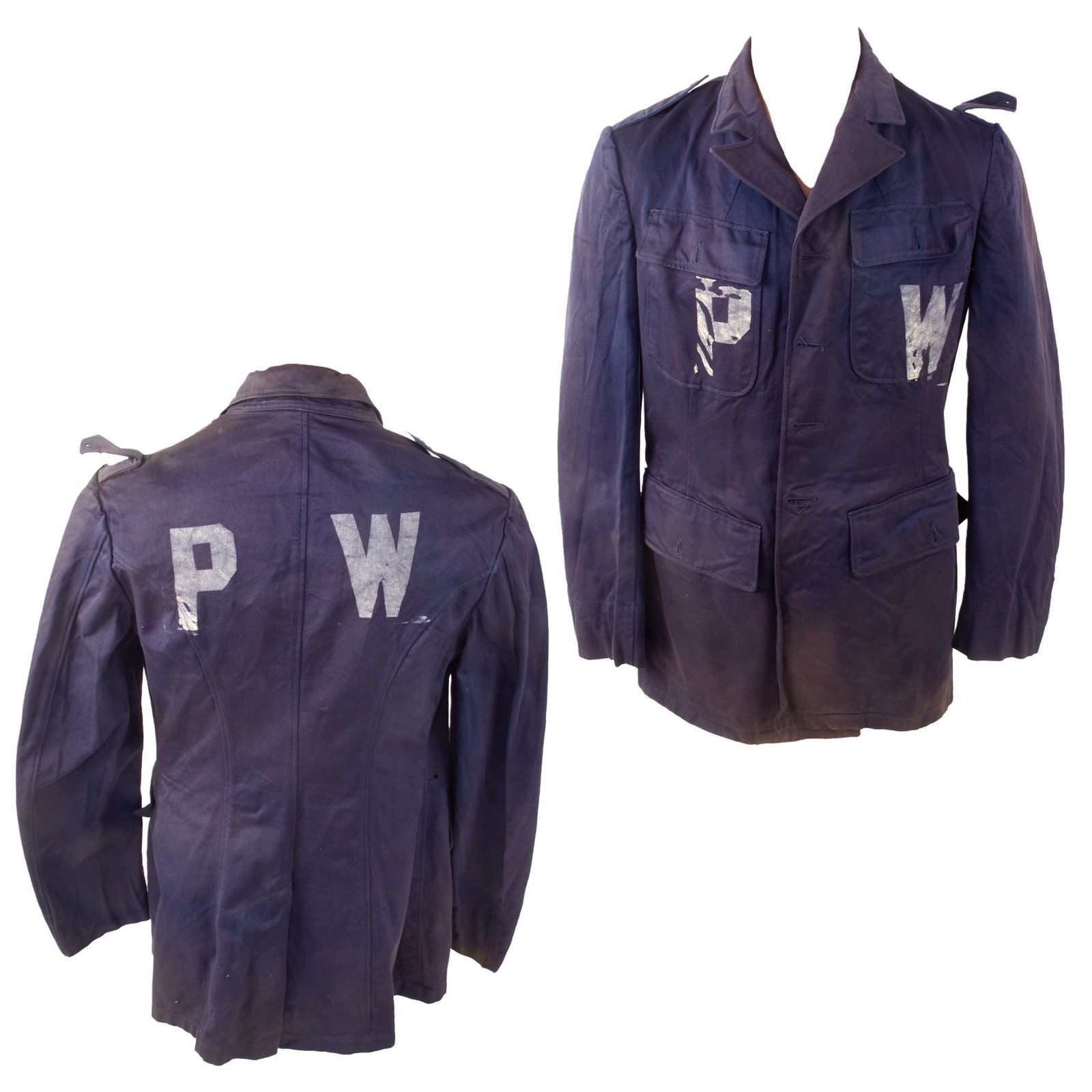 Original U.S. WWII Axis Prisoner of War PW Painted Uniform Jacket - No Buttons