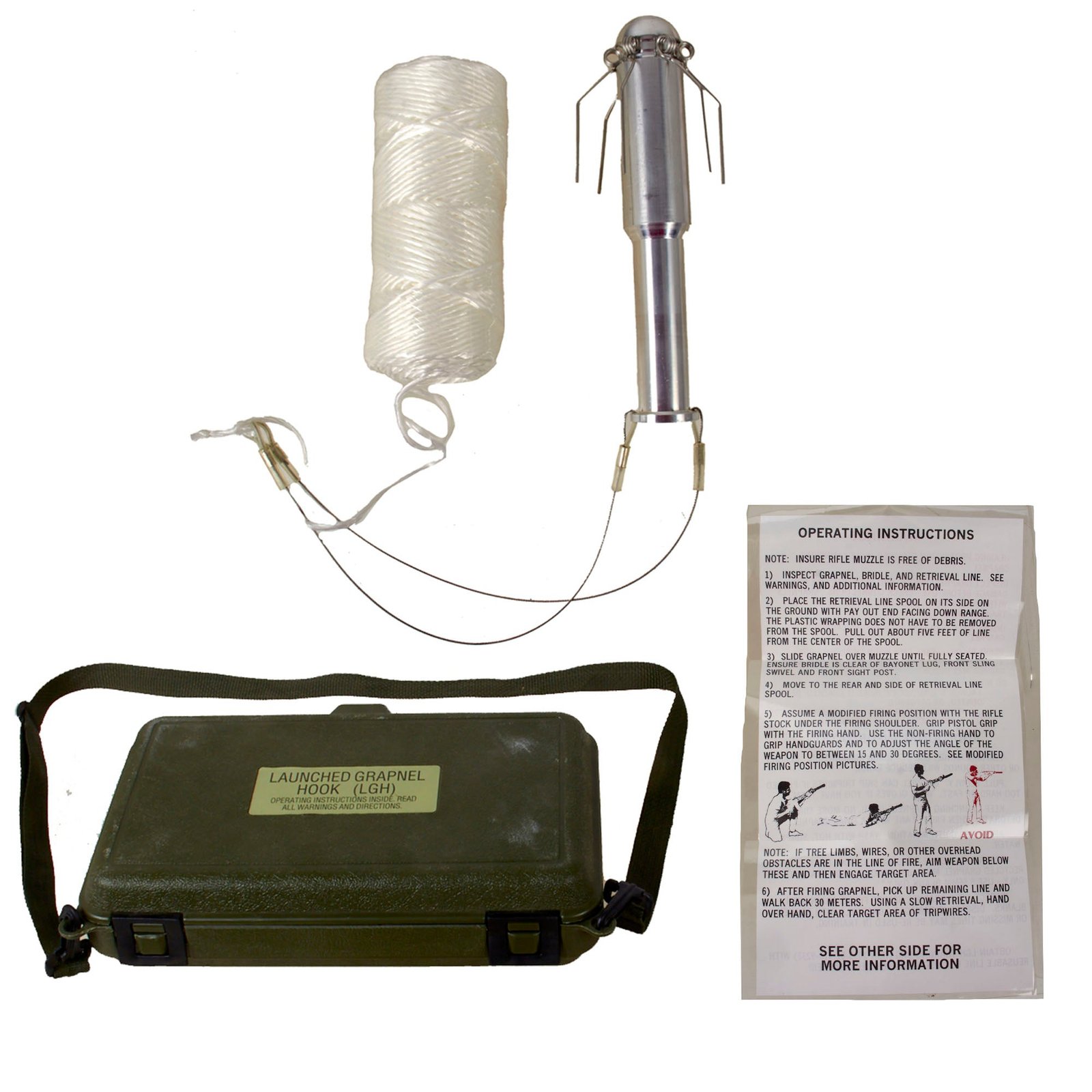 Original U.S. Global War on Terror Era Combat Engineers Breaching and Obstacle Clearing M16 Rifle-Launched Grapnel Hook (LHG) Set