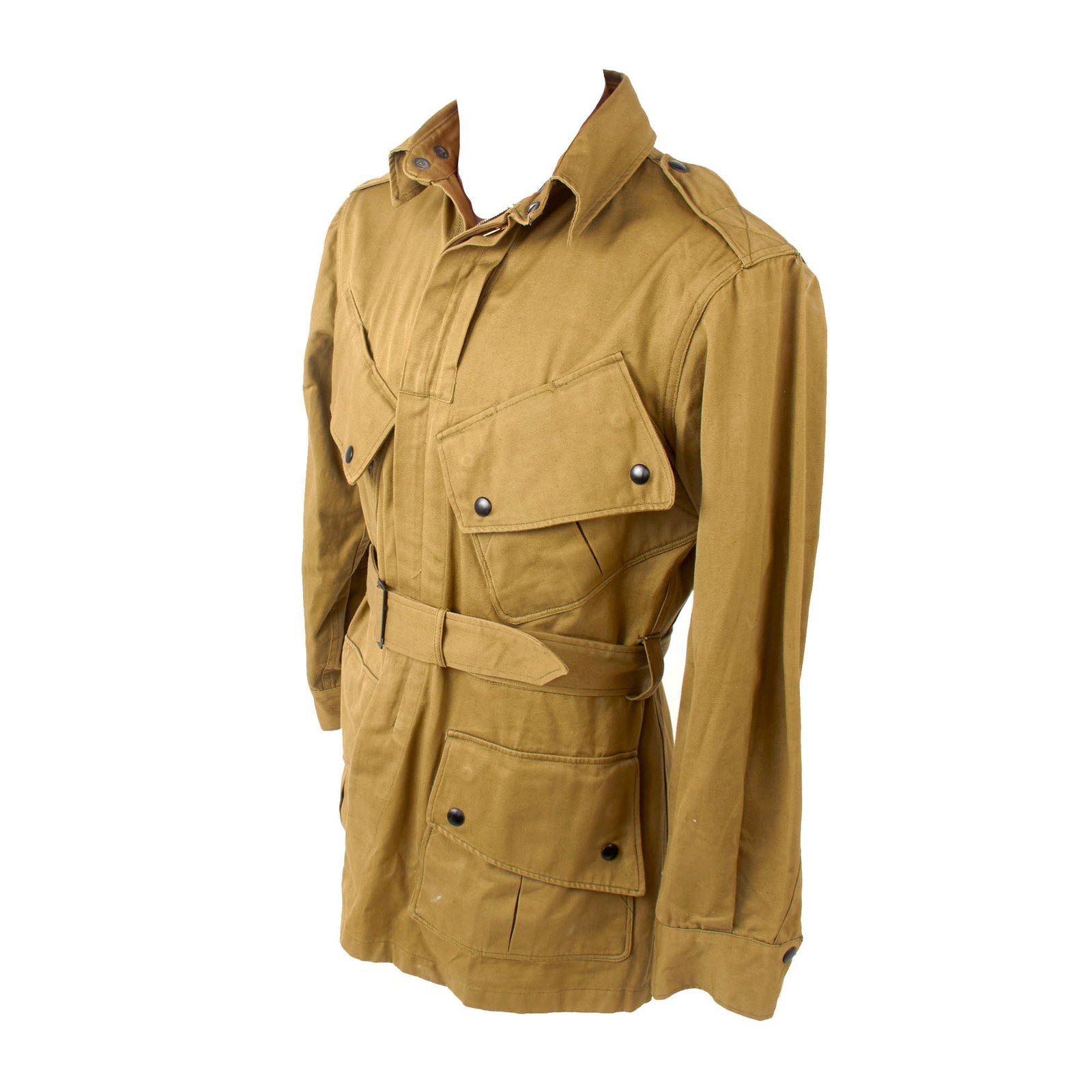 Original U.S. WWII Unissued M1942 Paratrooper Jump Jacket without Reinforcements  with Philadelphia Quartermaster Depot Tag