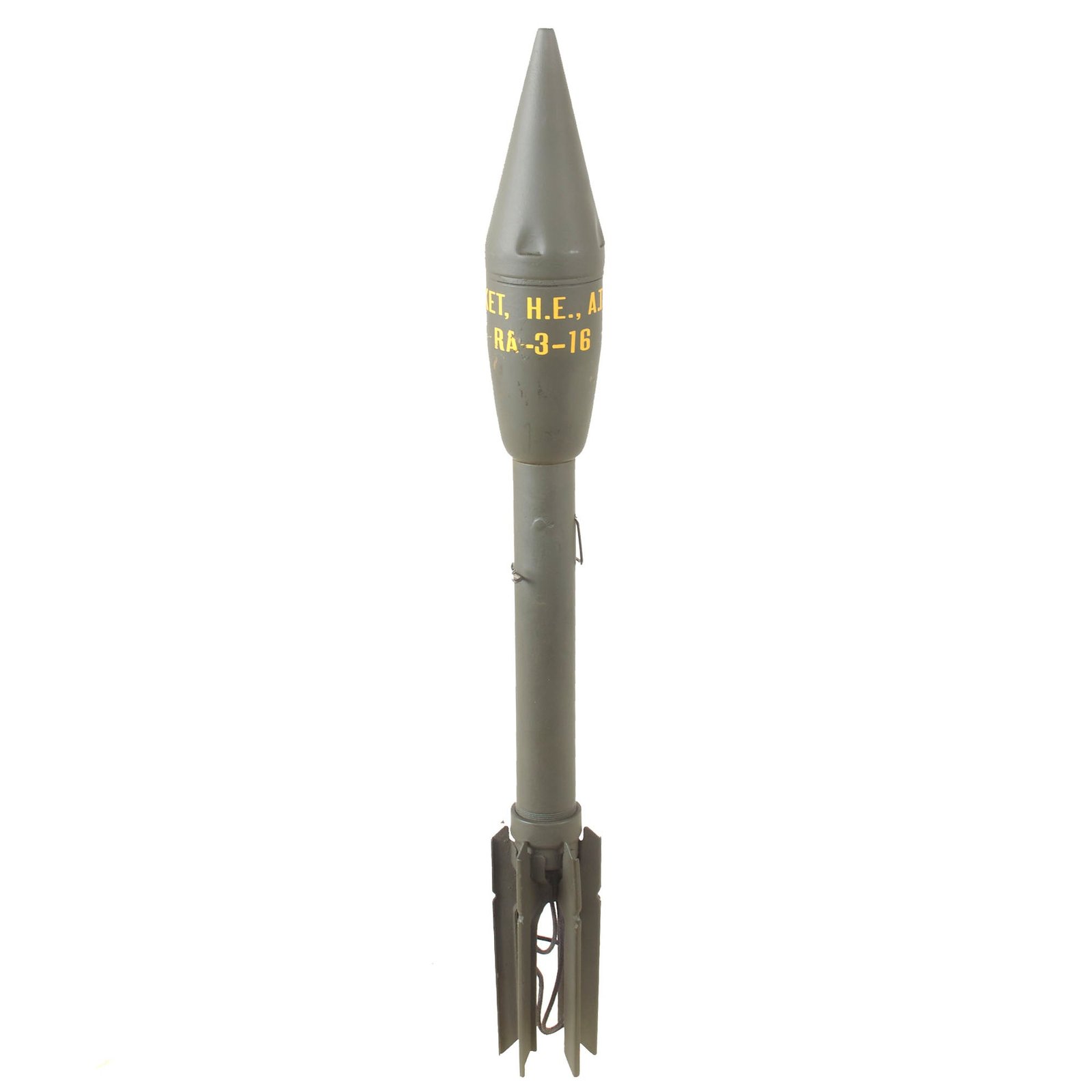 Original U.S. WWII Repainted M7A1 Anti-Tank Practice Rocket for the M1 and M1A1 2.36 Inch Bazooka Launcher - Inert