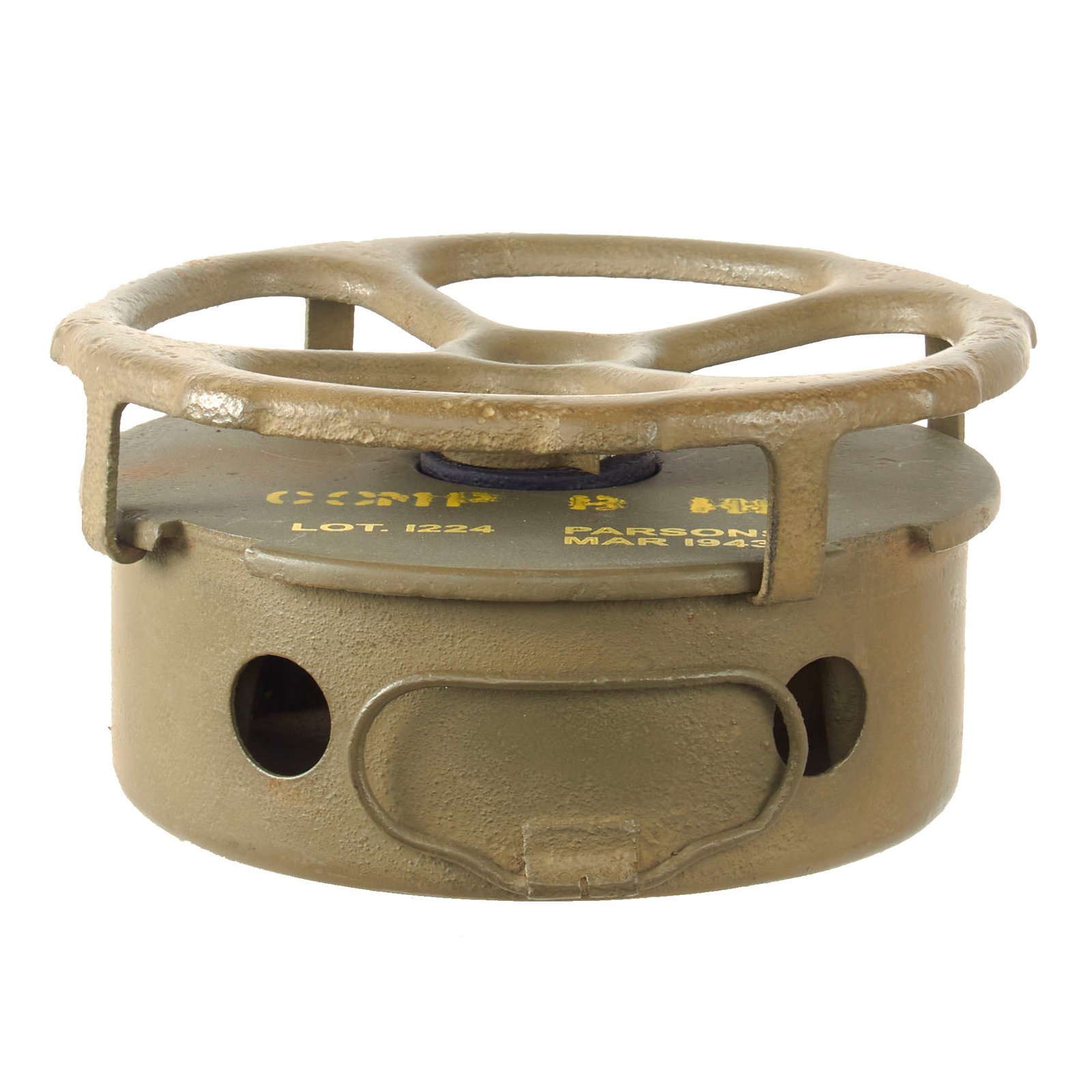 Original U.S. WWII Restored M1A1 Anti-Tank Practice Training Mine with Added Markings - Inert